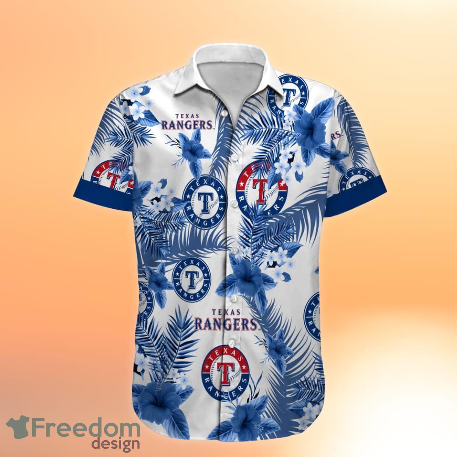 Texas Rangers MLB Hawaiian Shirt Gift For Fans Tropical Flower Pattern Product Photo 1 Texas Rangers MLB Hawaiian Shirt Gift For Fans Tropical Flower Pattern Product Photo 1