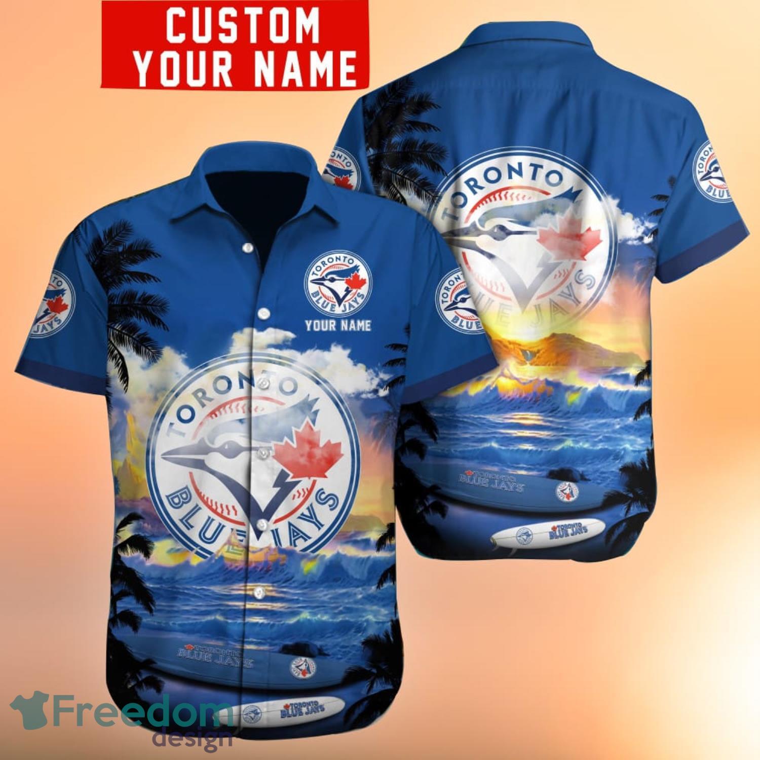 Toronto Blue Jays MLB Custom Name Sunset Hawaiian Shirt Gift For Fans -  Freedomdesign