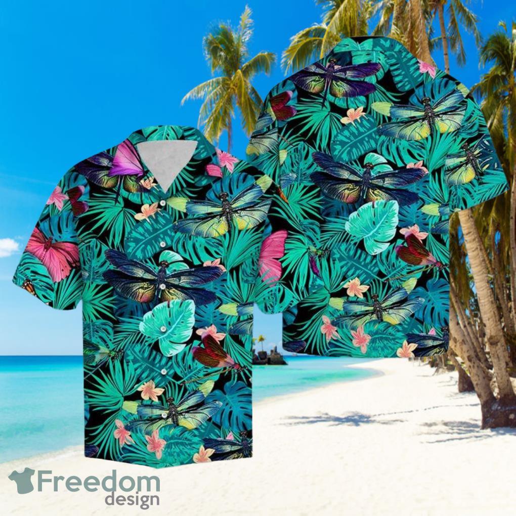 Tropical Forest Dragonfly Hawaiian Summer Beach Shirt Full Over Print Product Photo 1