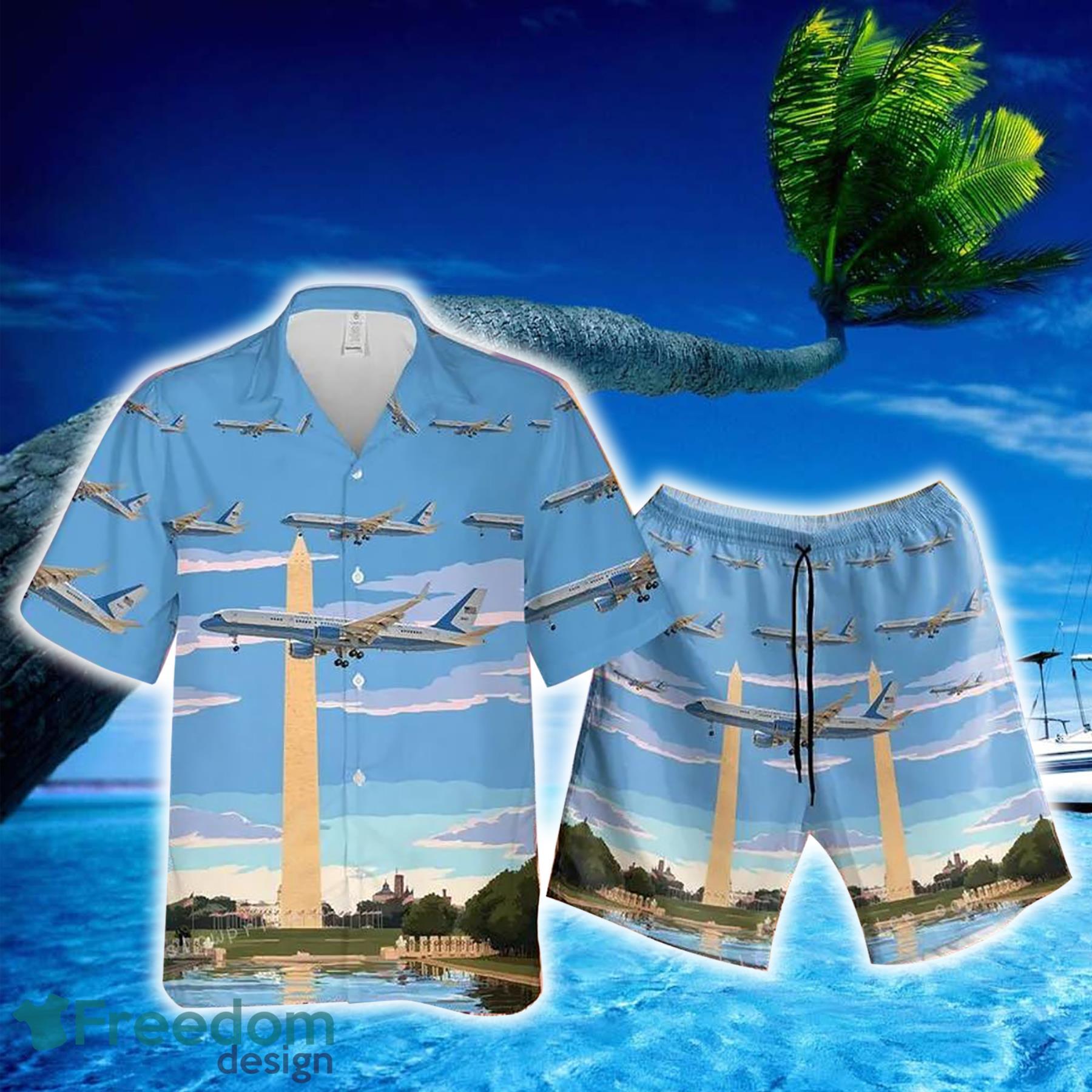 Usaf 1st Airlift Squadron Boeing C 32a Short Sleeve Hawaiian Shirt And Short Product Photo 1 Usaf 1st Airlift Squadron Boeing C 32a Short Sleeve Hawaiian Shirt And Short Product Photo 1