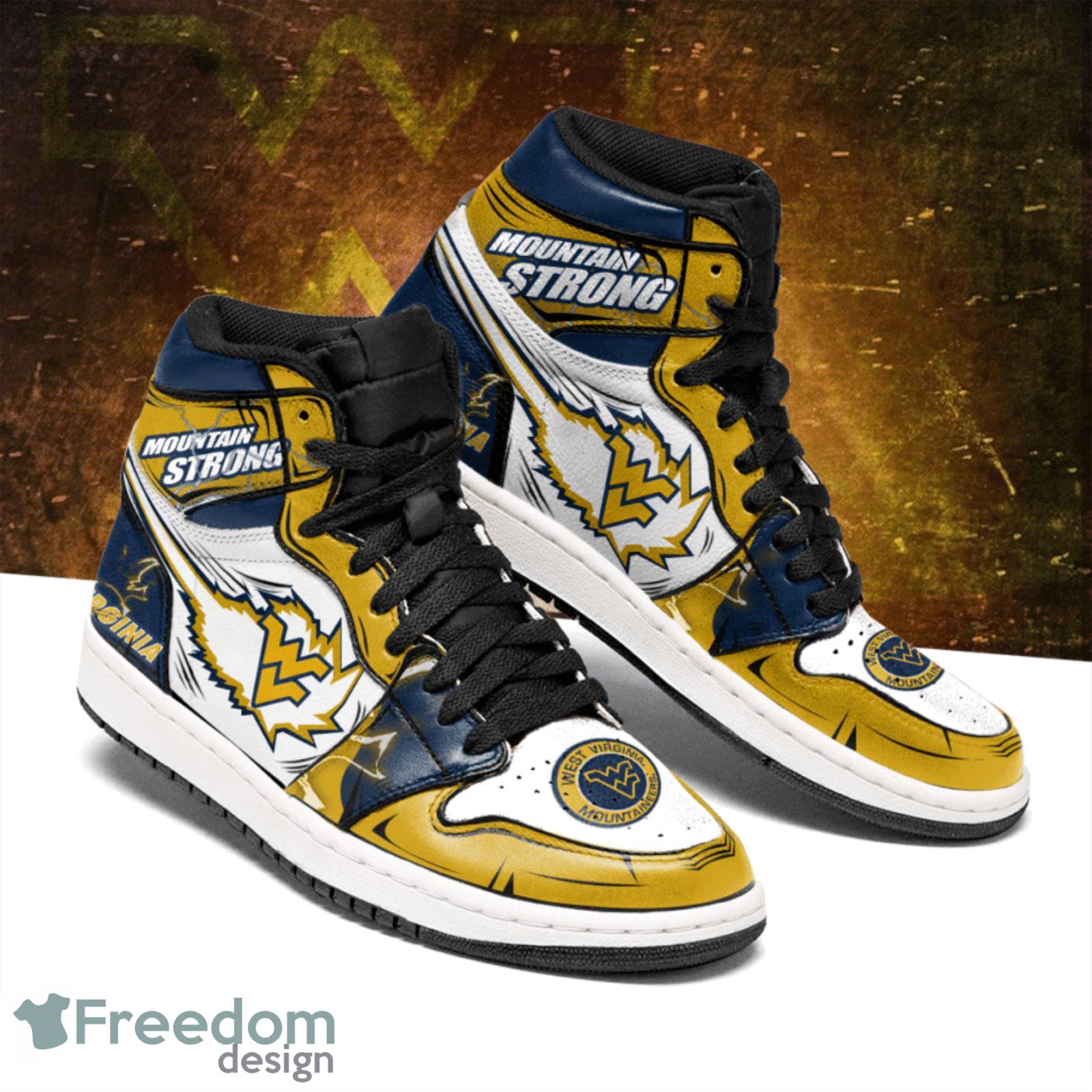 West Virginia Mountaineer Air Jordan Hightop Shoes Sneaker For Sport Fans Product Photo 1