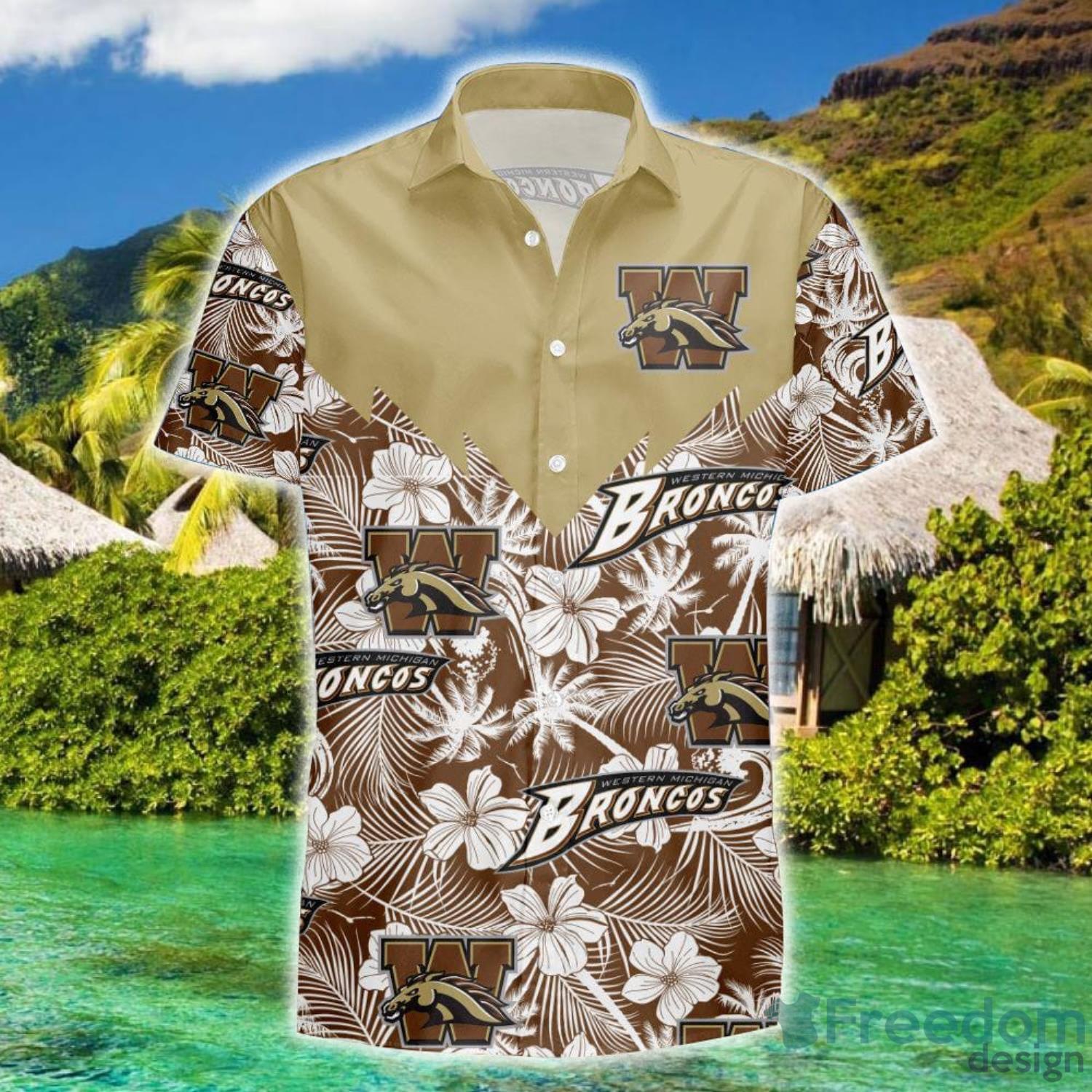 Western Michigan Broncos Tropical Seamless NCAA Fans Hawaiian Shirt -  Freedomdesign