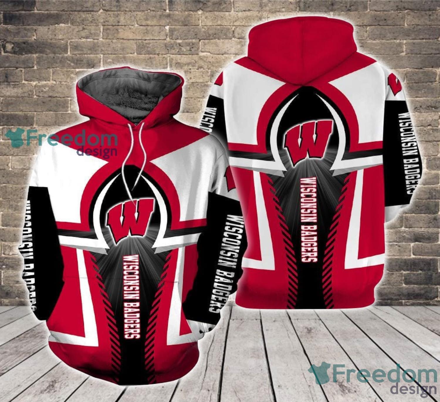 Wisconsin Badgers Team All Over Print 3D Hoodie For Fans Product Photo 1