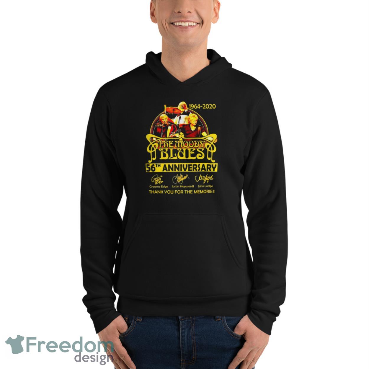 1964 2020 The Moody Blues 56th Anniversary Thank You For The Memories Signatures Shirt image 1964 2020 The Moody Blues 56th Anniversary Thank You For The Memories Signatures Shirt - Unisex Fleece Pullover Hoodie
