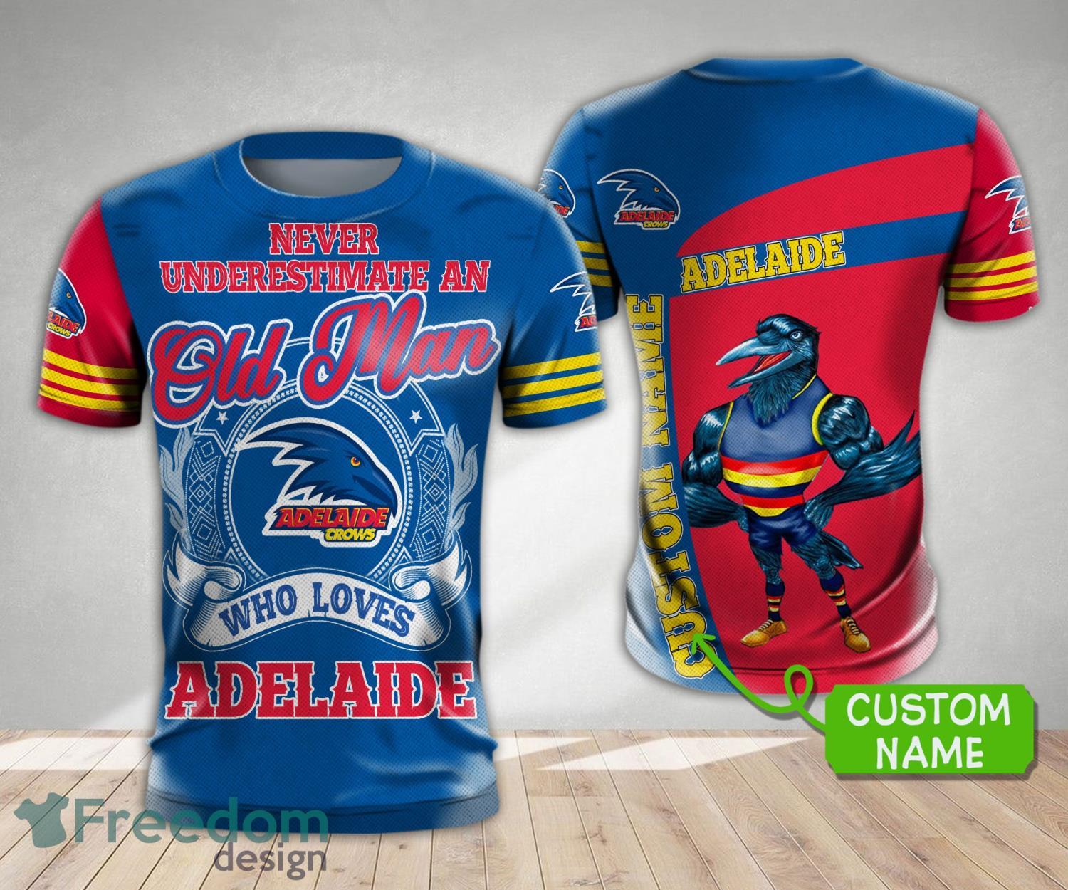 Adelaide Football Club Custom Name An Old Man Loves Adelaide All Over Print 3D Shirt Product Photo 4 Adelaide Football Club Custom Name An Old Man Loves Adelaide All Over Print 3D Shirt