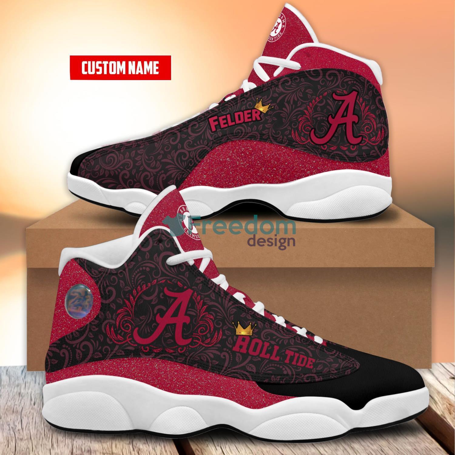 Alabama Crime Roll Big Logo Custom Name Shoes Sneakers Air Jordan 13 For Fans Product Photo 1