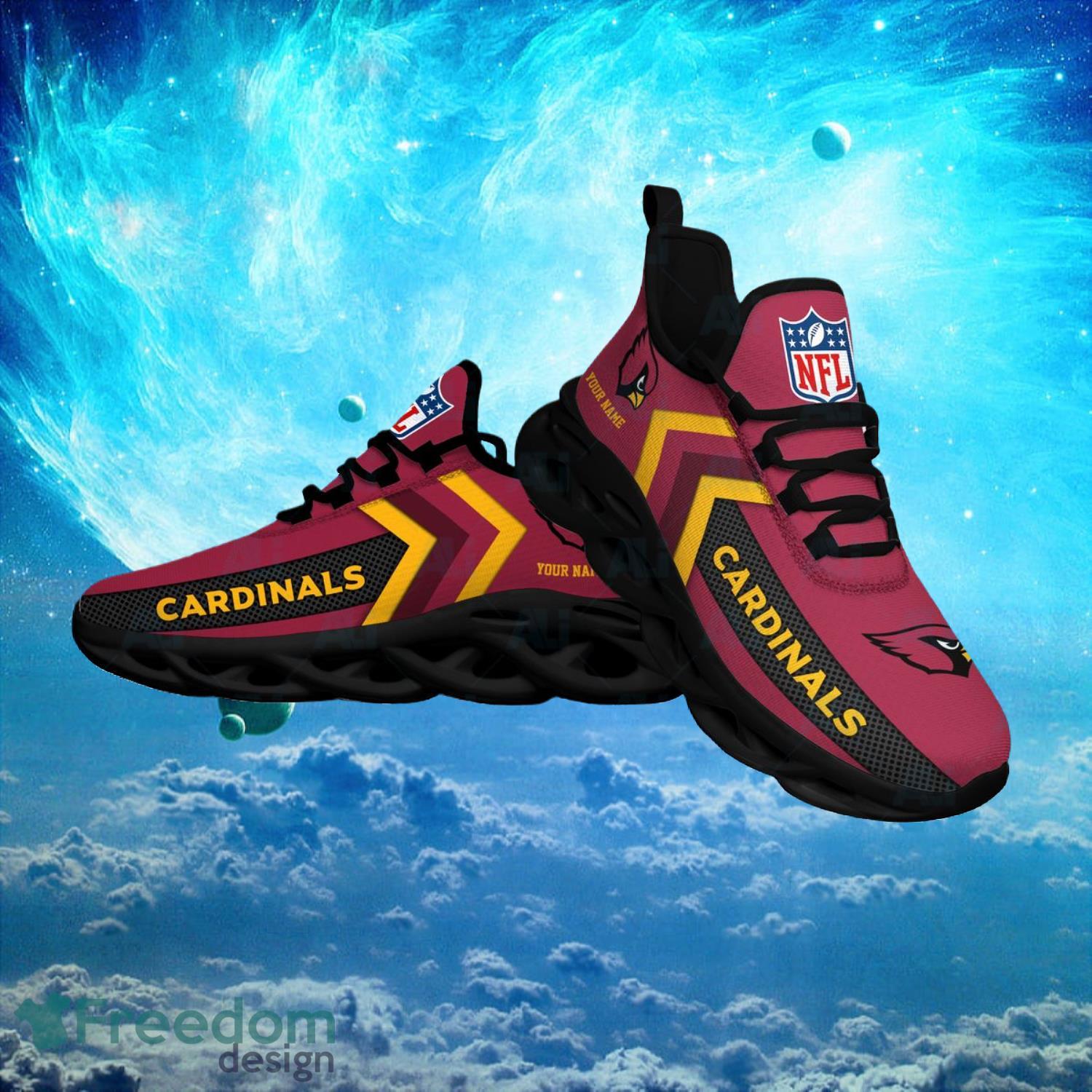 Arizona Cardinals NFL Logo Fans Custom Name Max Soul Shoes Product Photo 1