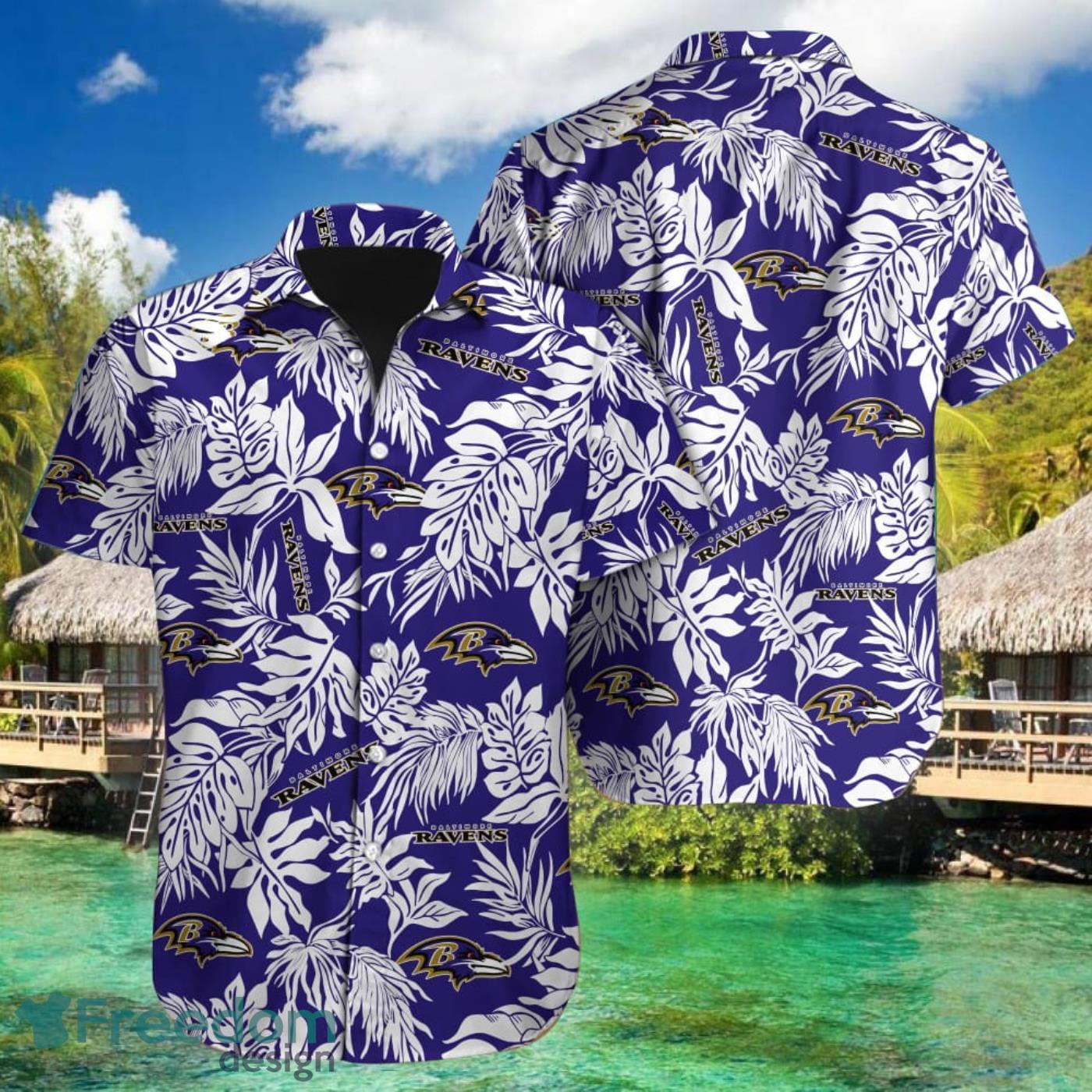 NFL Baltimore Ravens Hawaiian Shirt Purple And White Gift For Summer Lovers