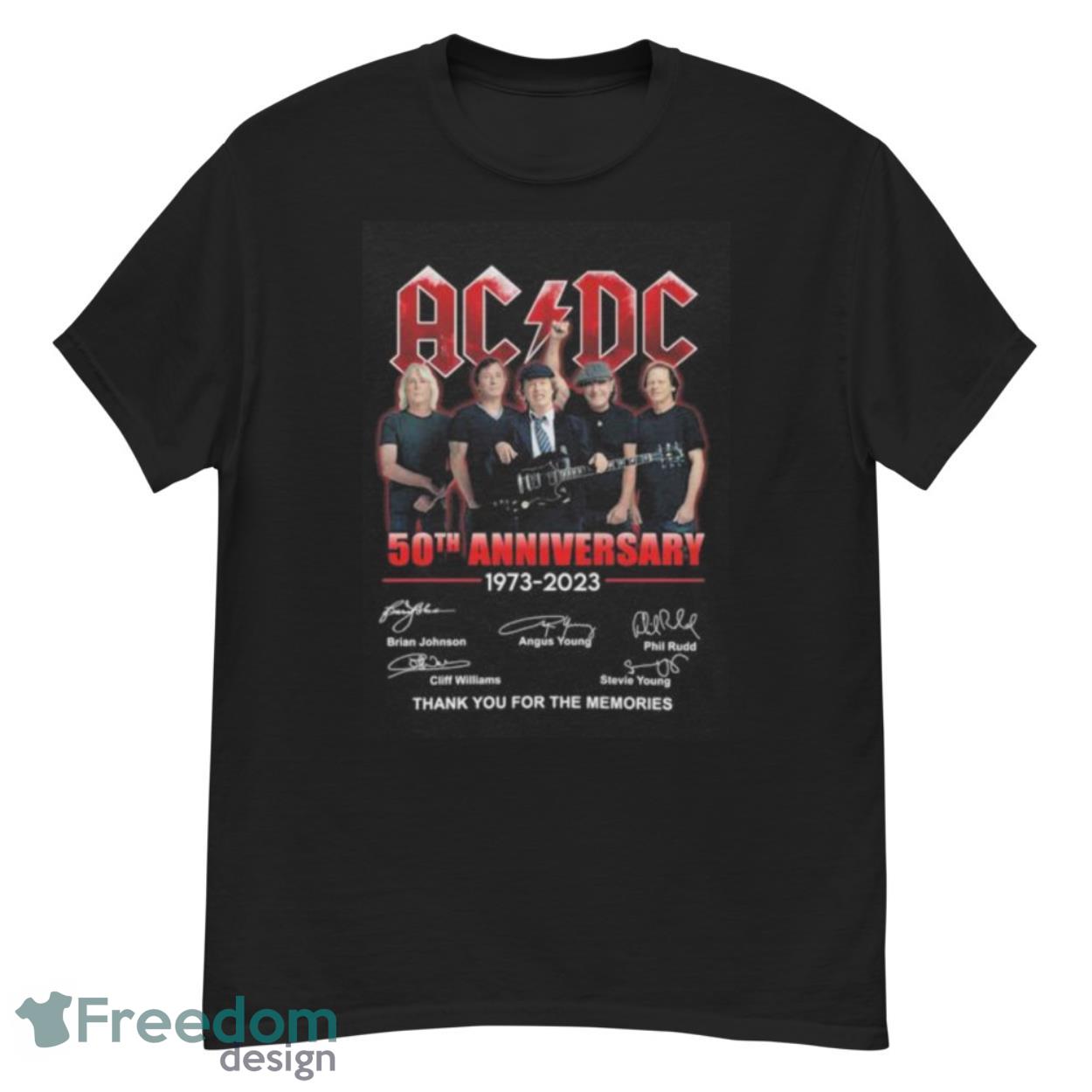 Band Rock AC DC 50th anniversary 1973 2023 thank you for the memories signatures shirt - G500 Men’s Classic T-Shirt Band Rock AC DC 50th anniversary 1973 2023 thank you for the memories signatures shirt - G500 Men’s Classic T-Shirt