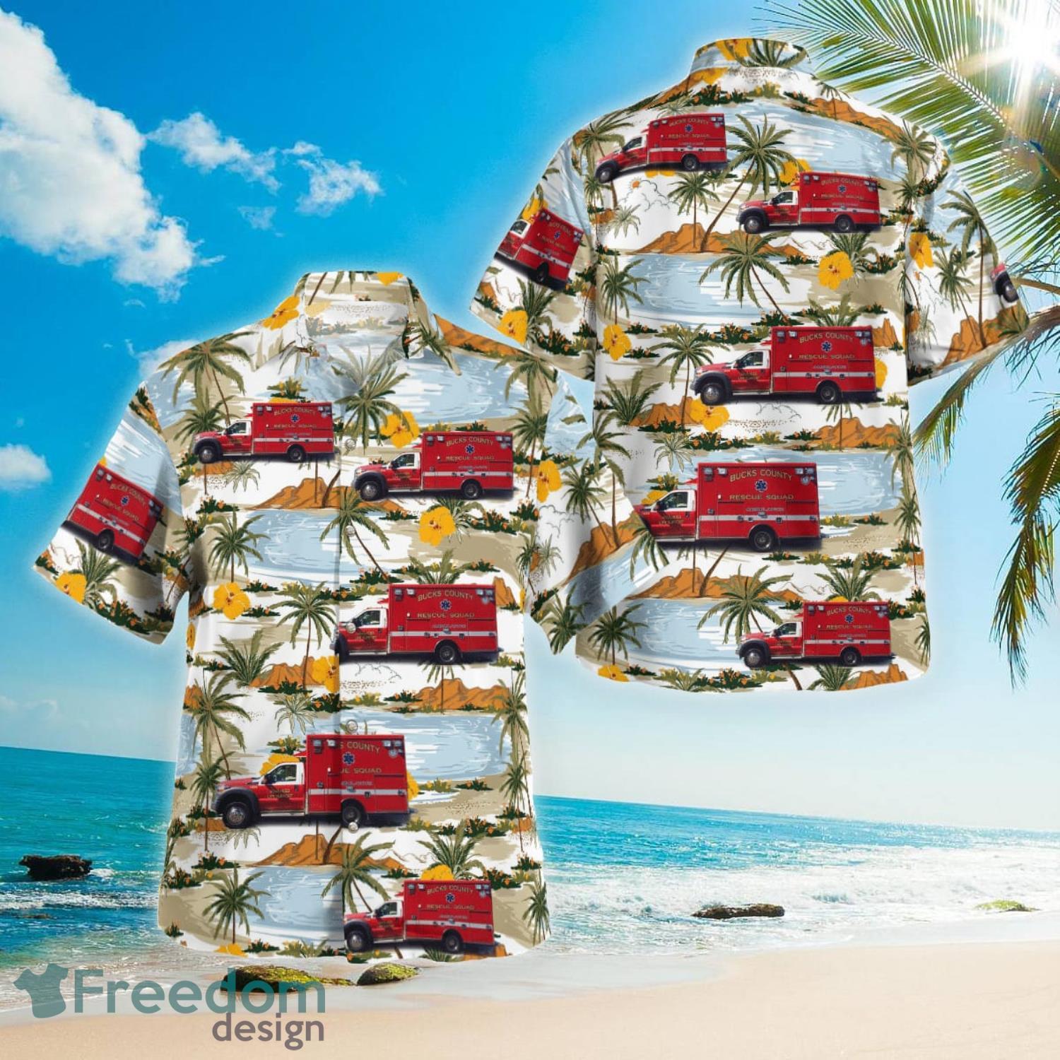 FDNY Fire Marshals Beach Summer Gift Coconut Pattern Hawaiian Shirt