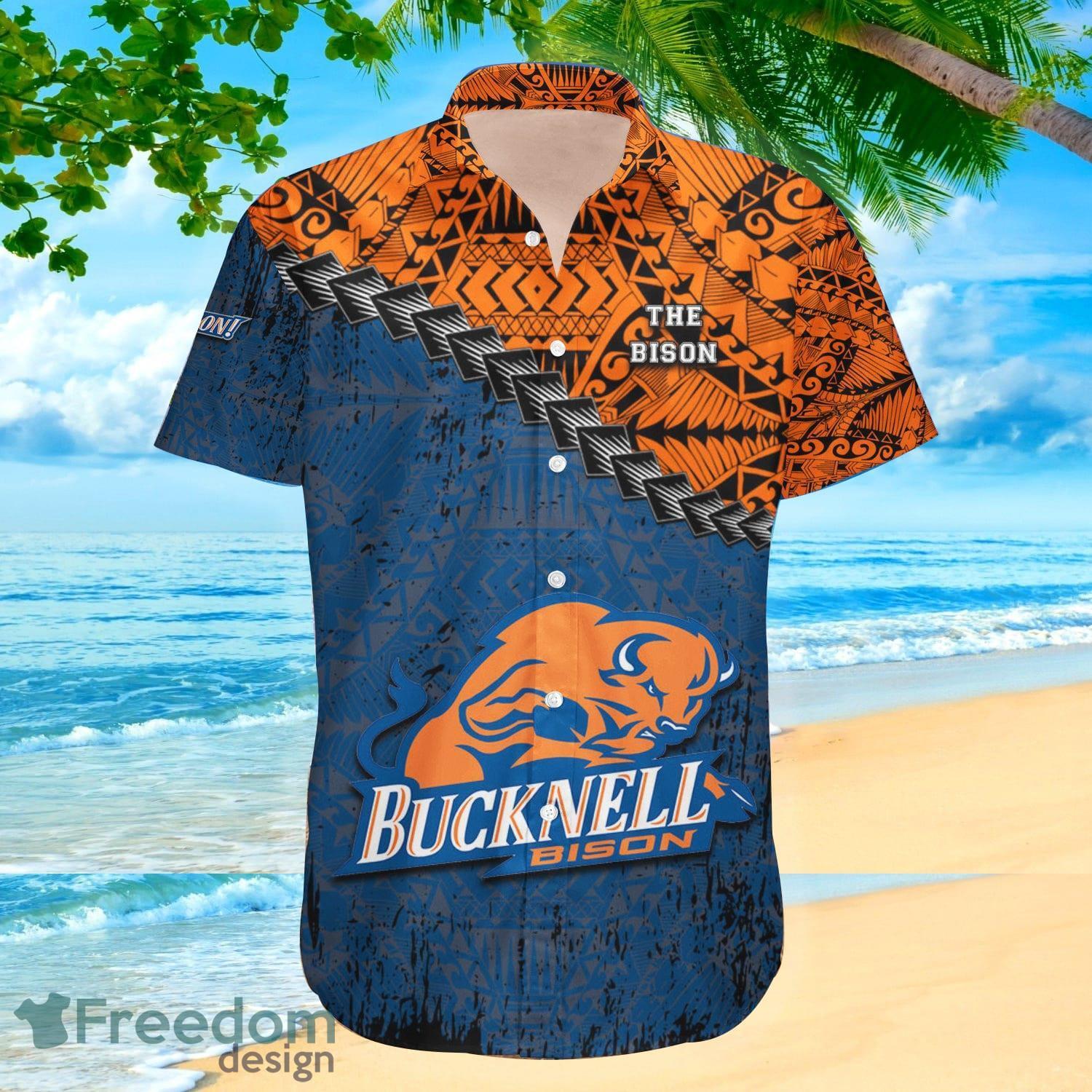 Bucknell Bison NCAA Fans Grunge Polynesian Tattoo Summer Gift Hawaiian Shirt image Bucknell Bison NCAA Fans Grunge Polynesian Tattoo Summer Gift Hawaiian Shirt Product Photo 2