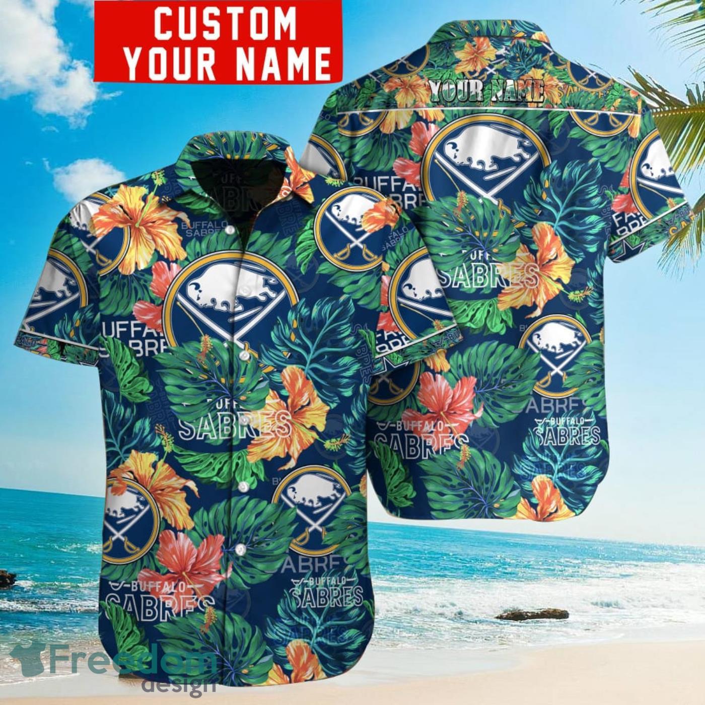 Personalized NHL Buffalo Sabres Palm Leafs Hawaiian Shirt