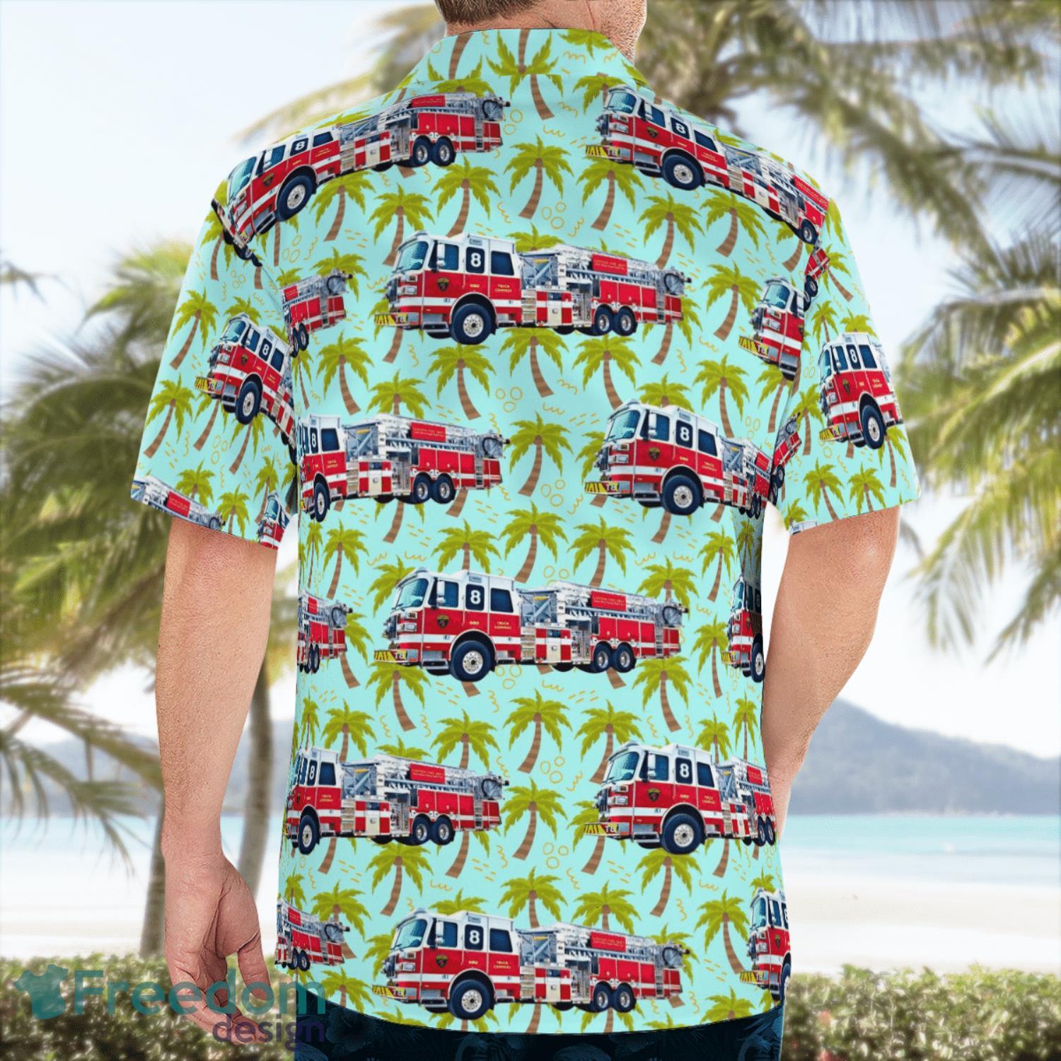 FDNY Fire Marshals Beach Summer Gift Coconut Pattern Hawaiian Shirt