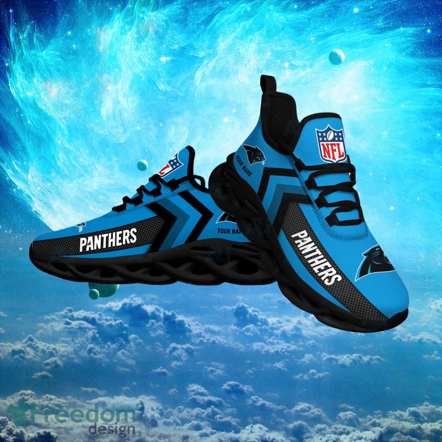 Carolina Panthers NFL Logo Fans Custom Name Max Soul Shoes Product Photo 1