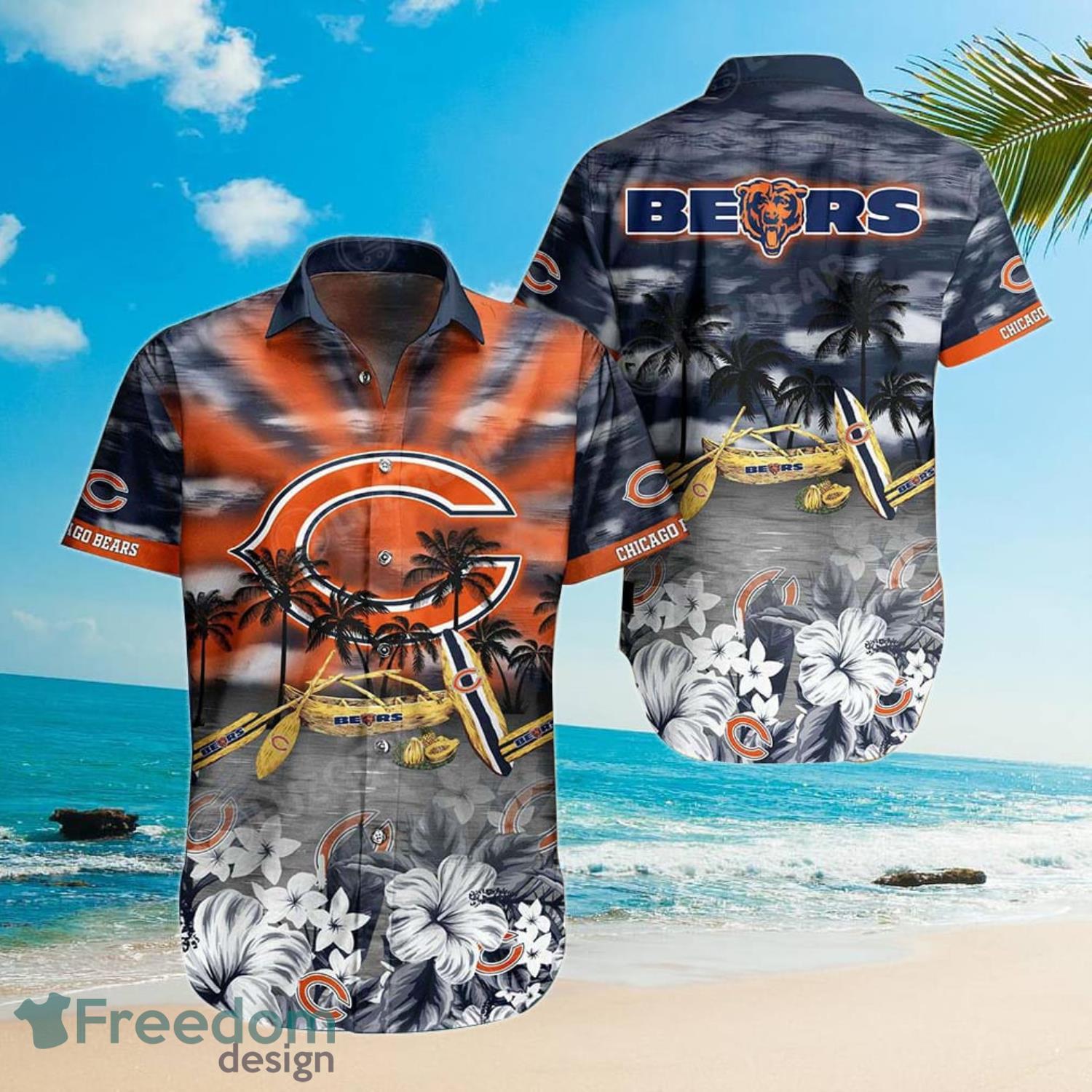 BEST NFL Chicago Bears Hawaiian Shirt Graphic American Flag Print This  Summer Gift For Fans Hot