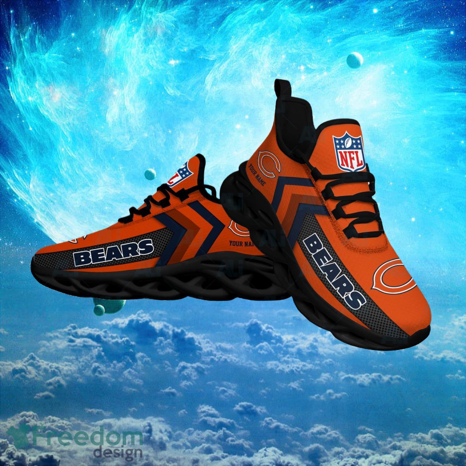 Chicago Bears NFL Logo Fans Custom Name Max Soul Shoes Product Photo 1