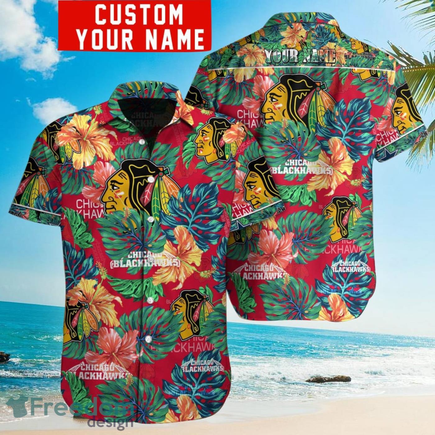 Chicago Bears Hawaiian shirt flower summer 