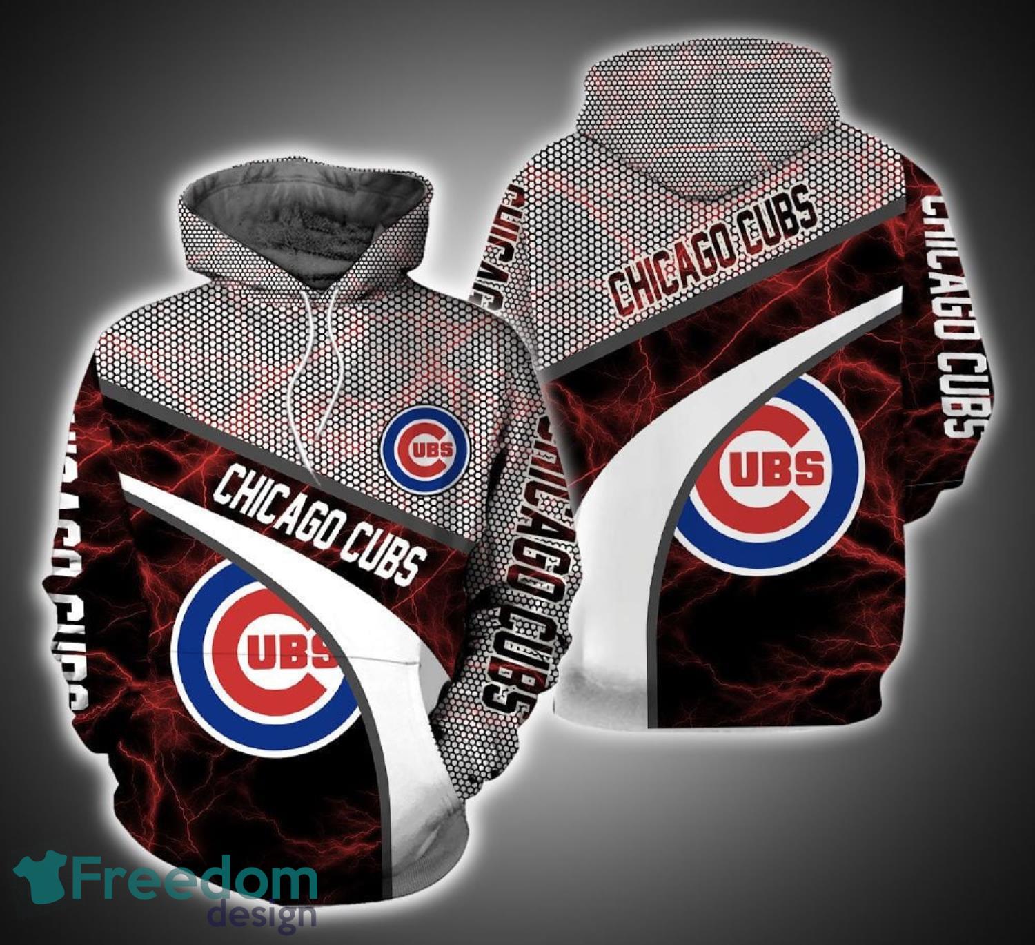 Chicago Cubs Multi Logo 3D Hoodie - T-shirts Low Price