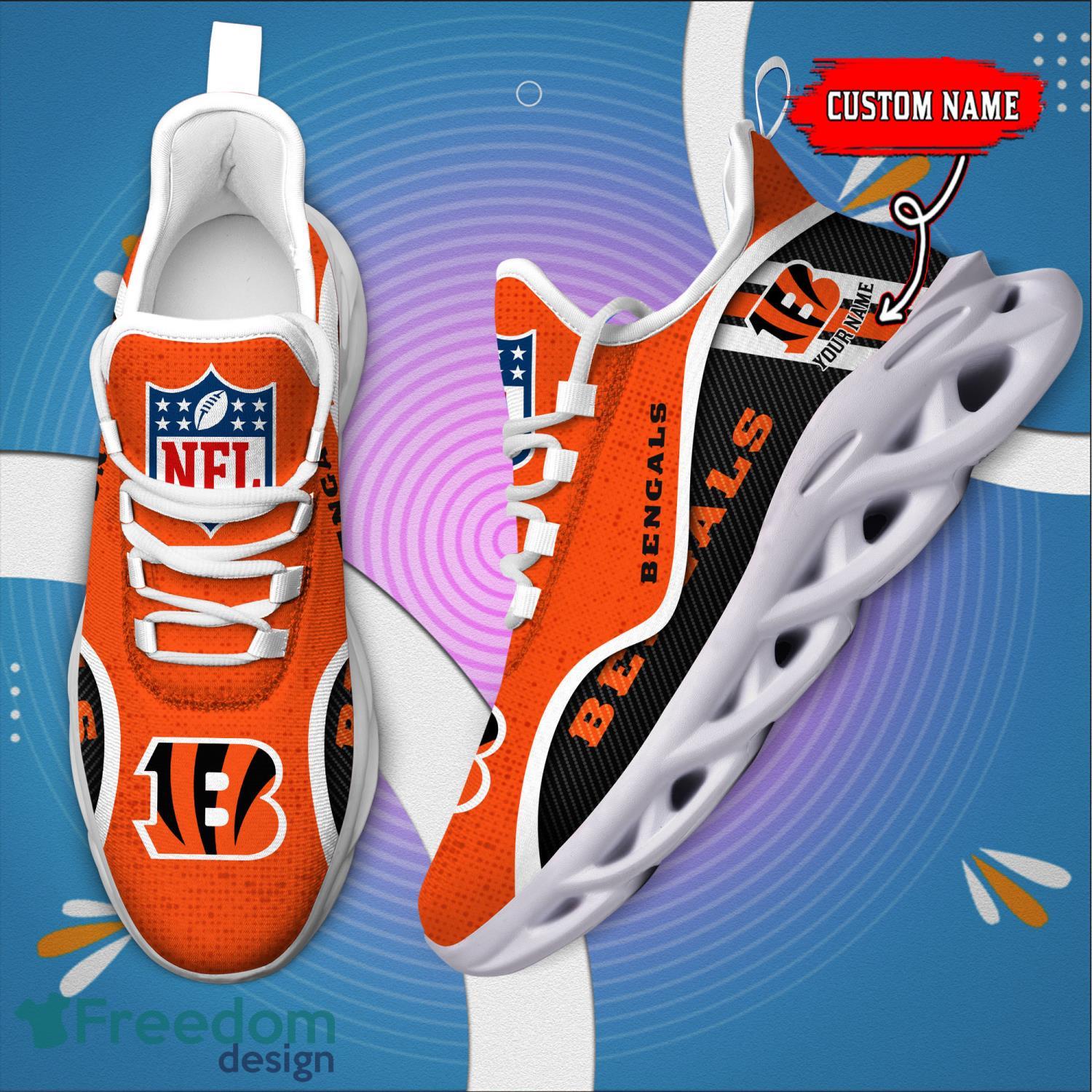 Cincinnati Bengals Custom Name Luxury NFL Max Soul Shoes Design 2