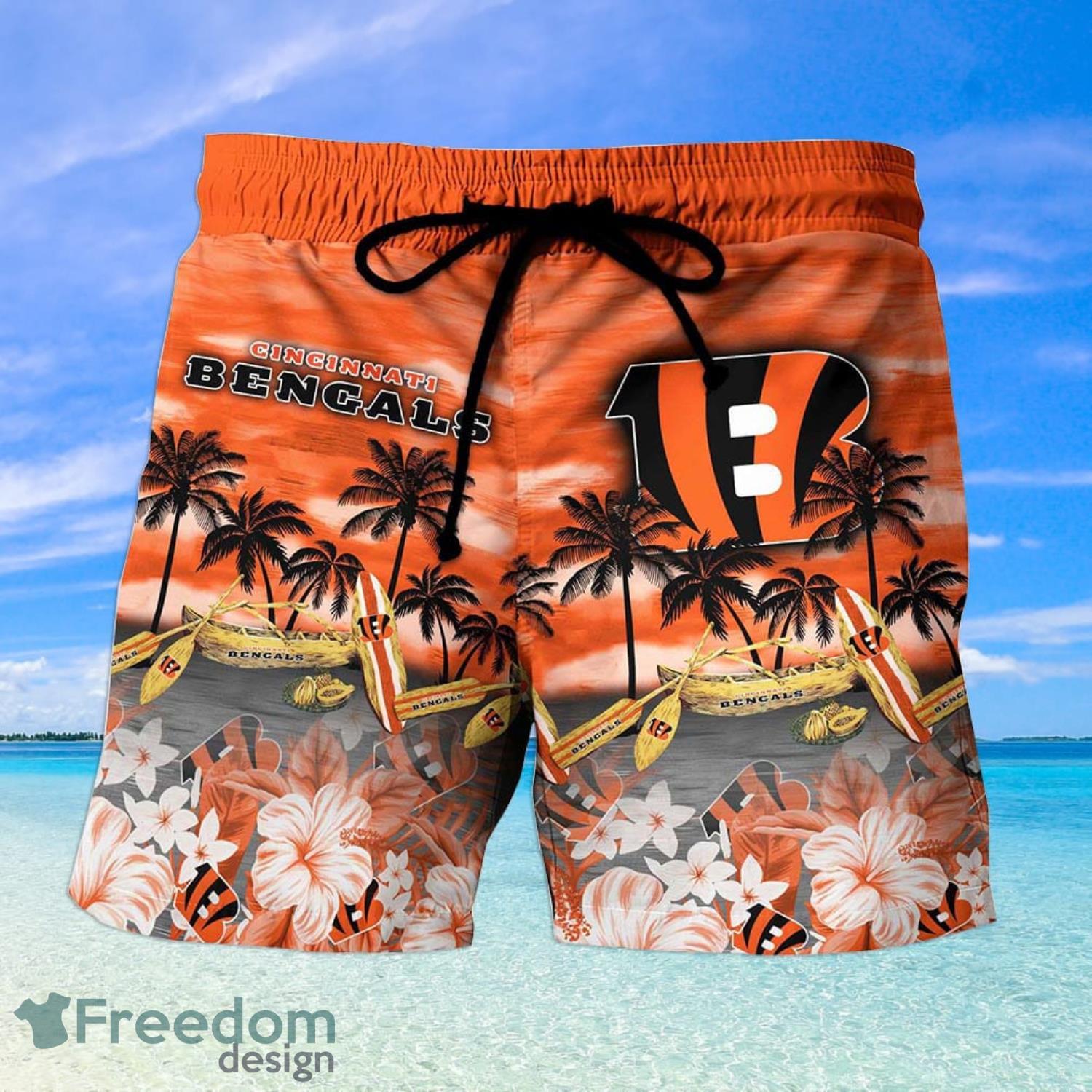 Cincinnati Bengals NFL Combo Hawaiian Shirt And Shorts Gift For Summer image Cincinnati Bengals NFL Combo Hawaiian Shirt And Shorts Gift For Summer Product Photo 2