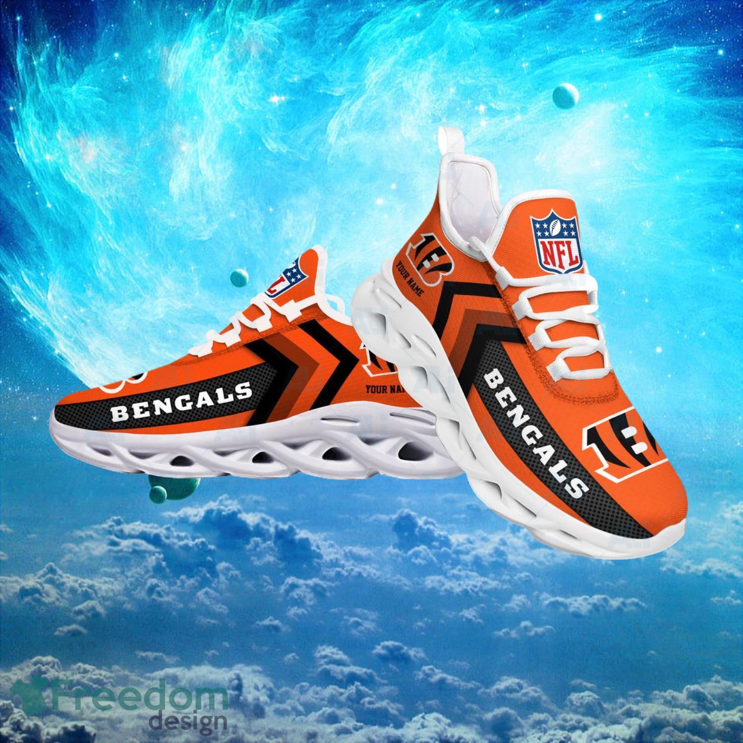 Cincinnati Bengals NFL Logo Fans Custom Name Max Soul Shoes Product Photo 2