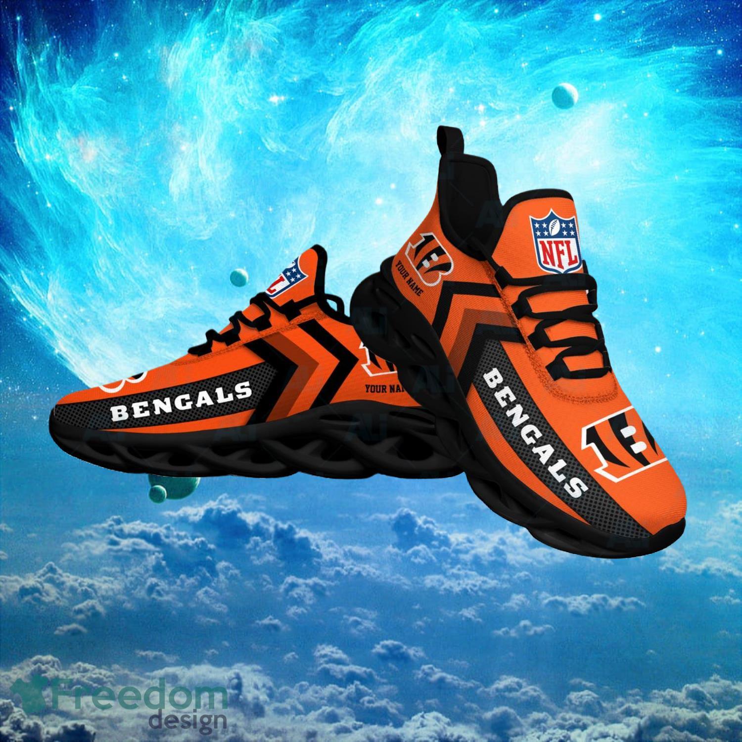 Cincinnati Bengals NFL Logo Fans Custom Name Max Soul Shoes Product Photo 1