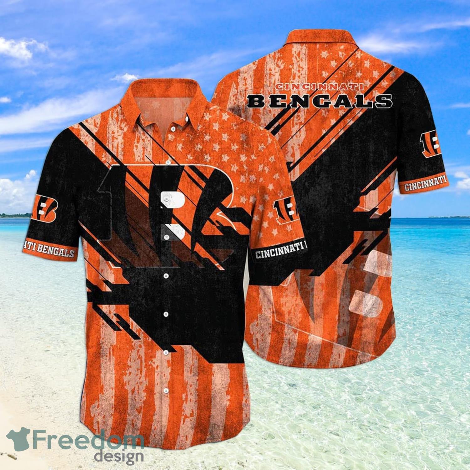 Cincinnati Bengals NFL Sport Team US Flag Hawaiian Shirt And Shorts -  Freedomdesign