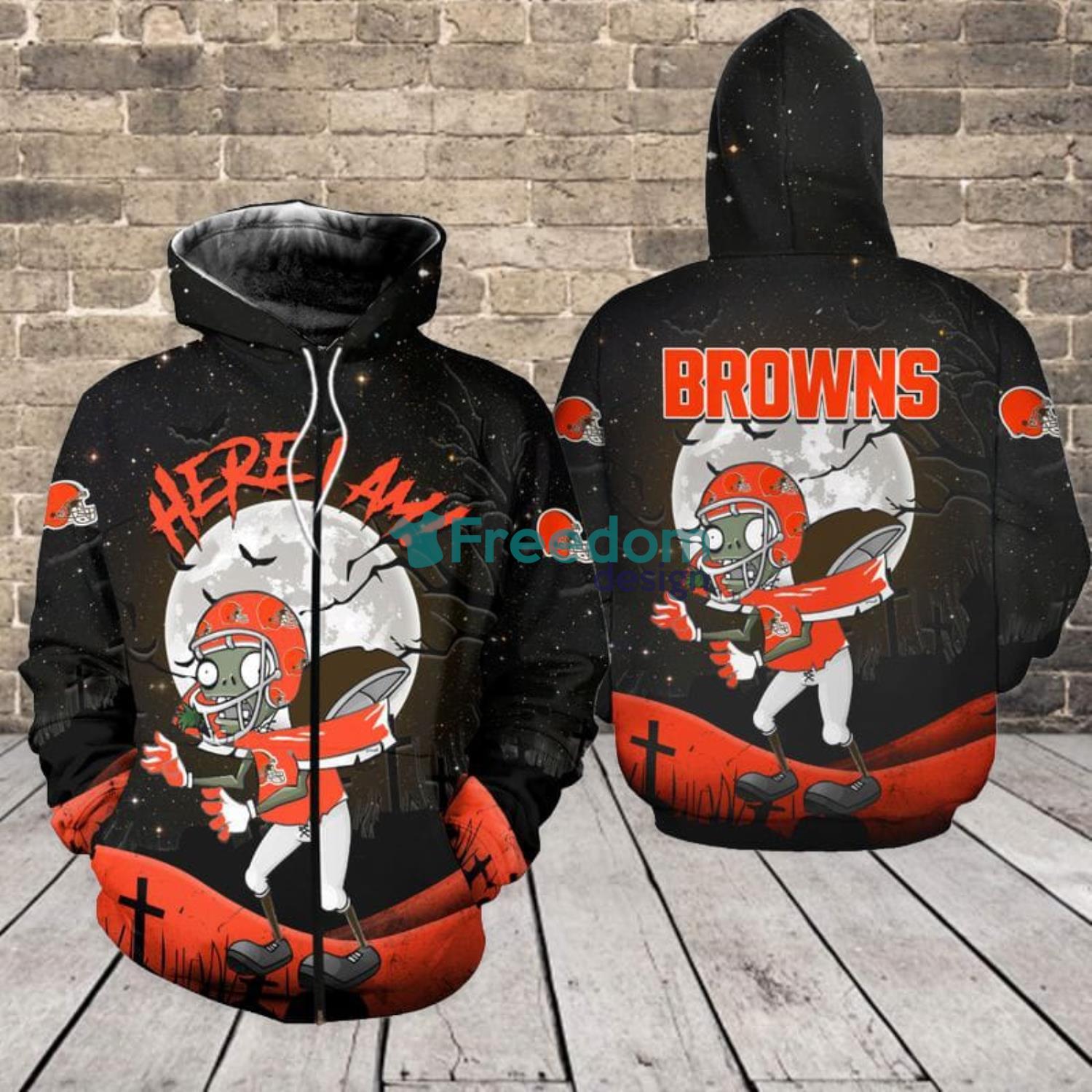 Cleveland Browns Fans Zombie Halloween Gift Hoodie Zip Hoodie