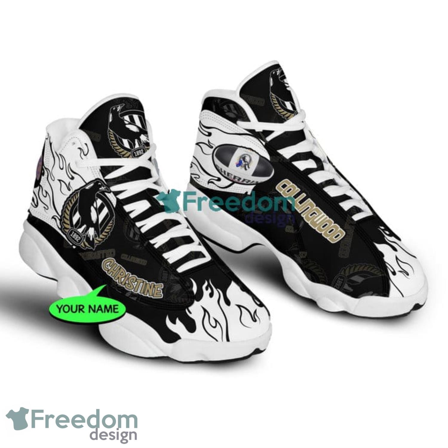 Carolina Panthers Football Team Custom Name&Number Air Jordan 13 Shoes -  Freedomdesign