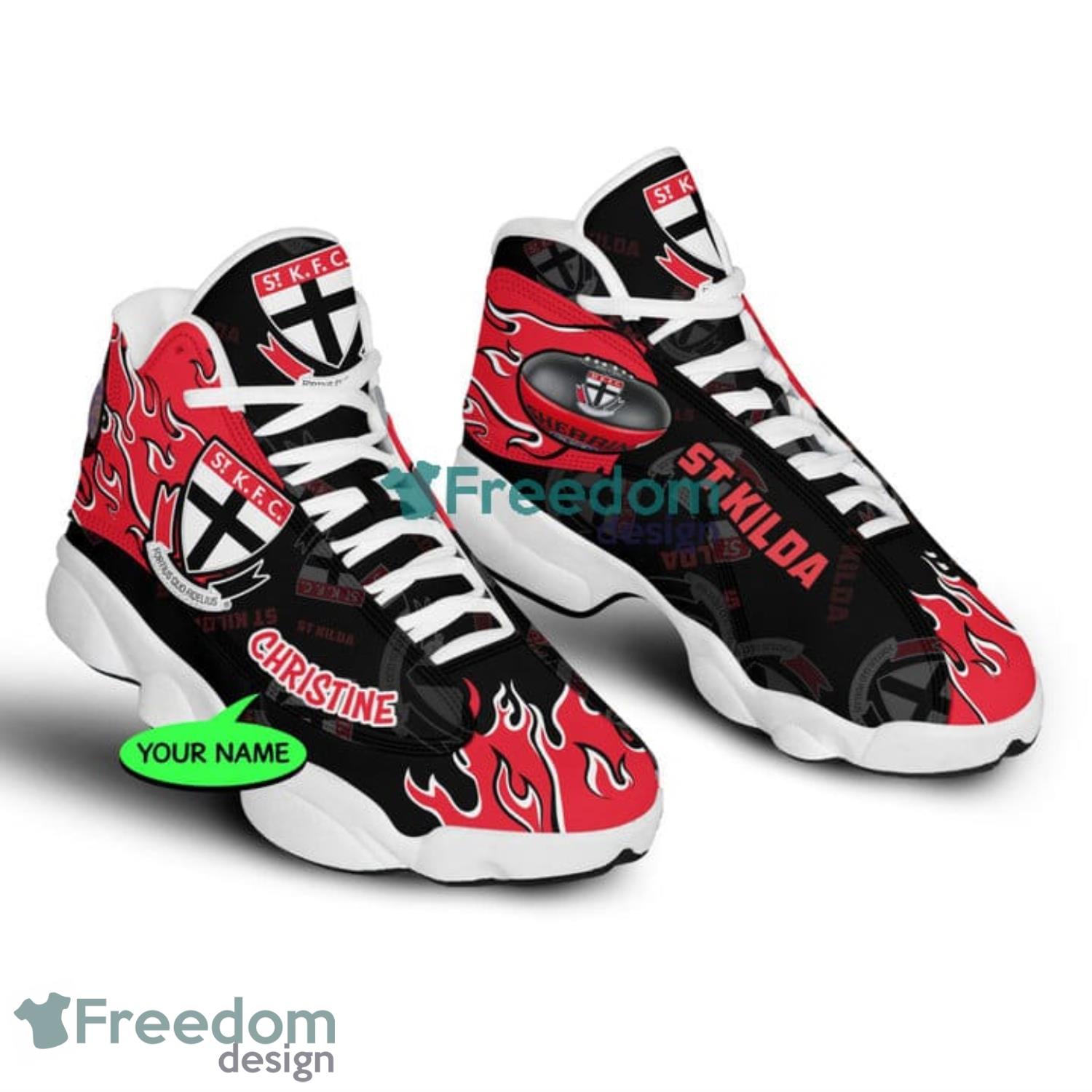 Custom Name Buffalo Bills Nfl Fans Triangle Pattern Air Jordan 13 Shoes -  Freedomdesign