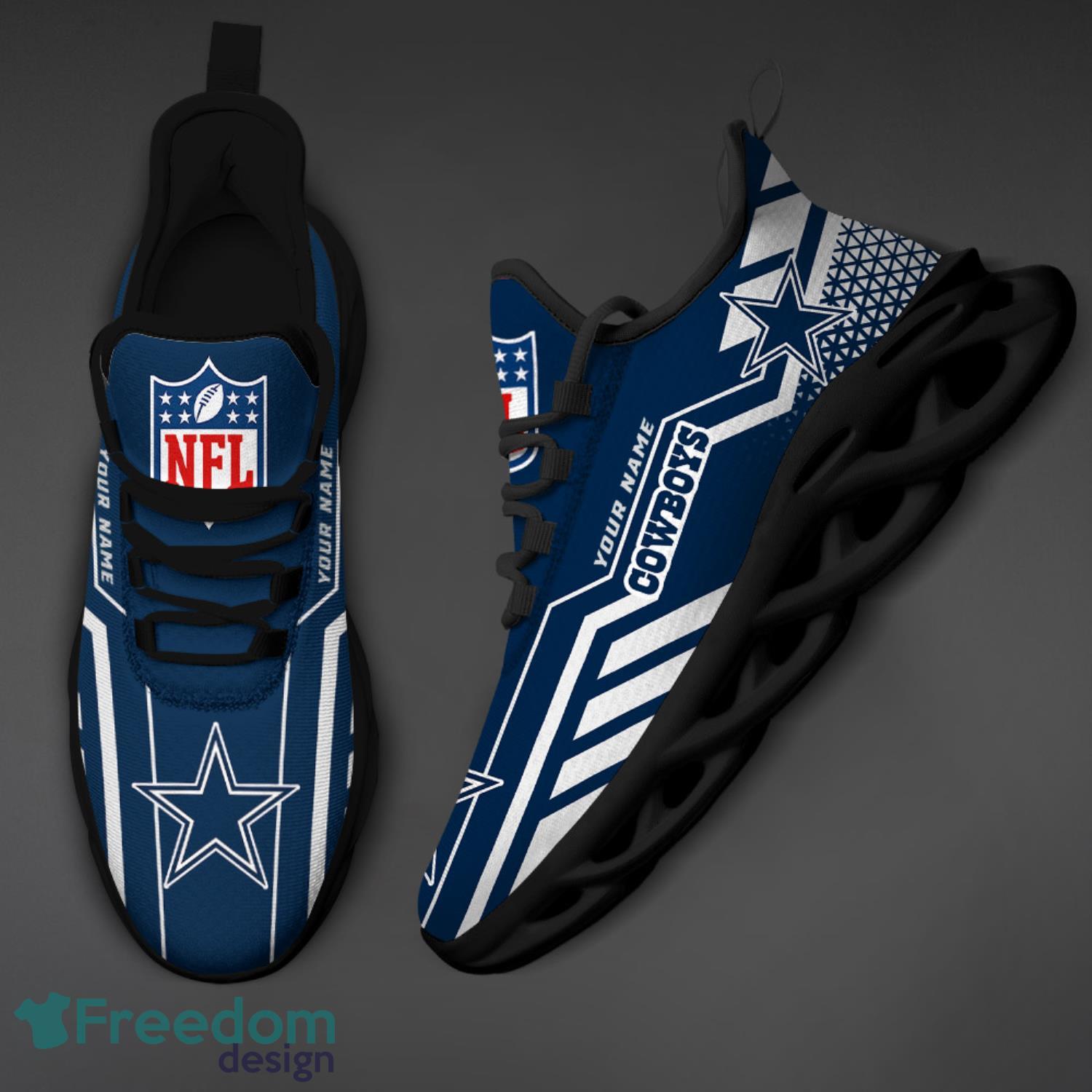 Dallas Football Cowboys Max Soul Sneakers Running Sport Shoes Custom Name -  Freedomdesign