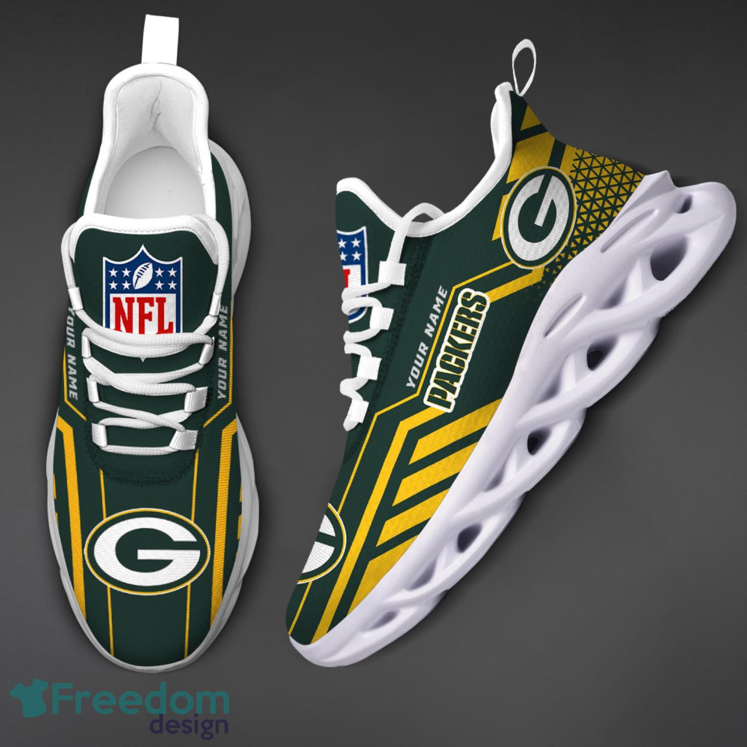 Green Bay Packers Max Soul Sneakers Running Sport Shoes Custom Name -  Freedomdesign