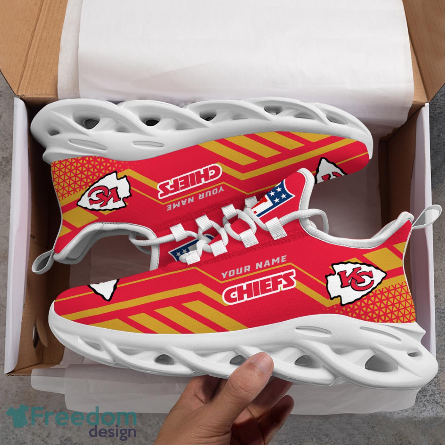 Kansas City Chiefs Custom Name Personalized Max Soul Sneakers