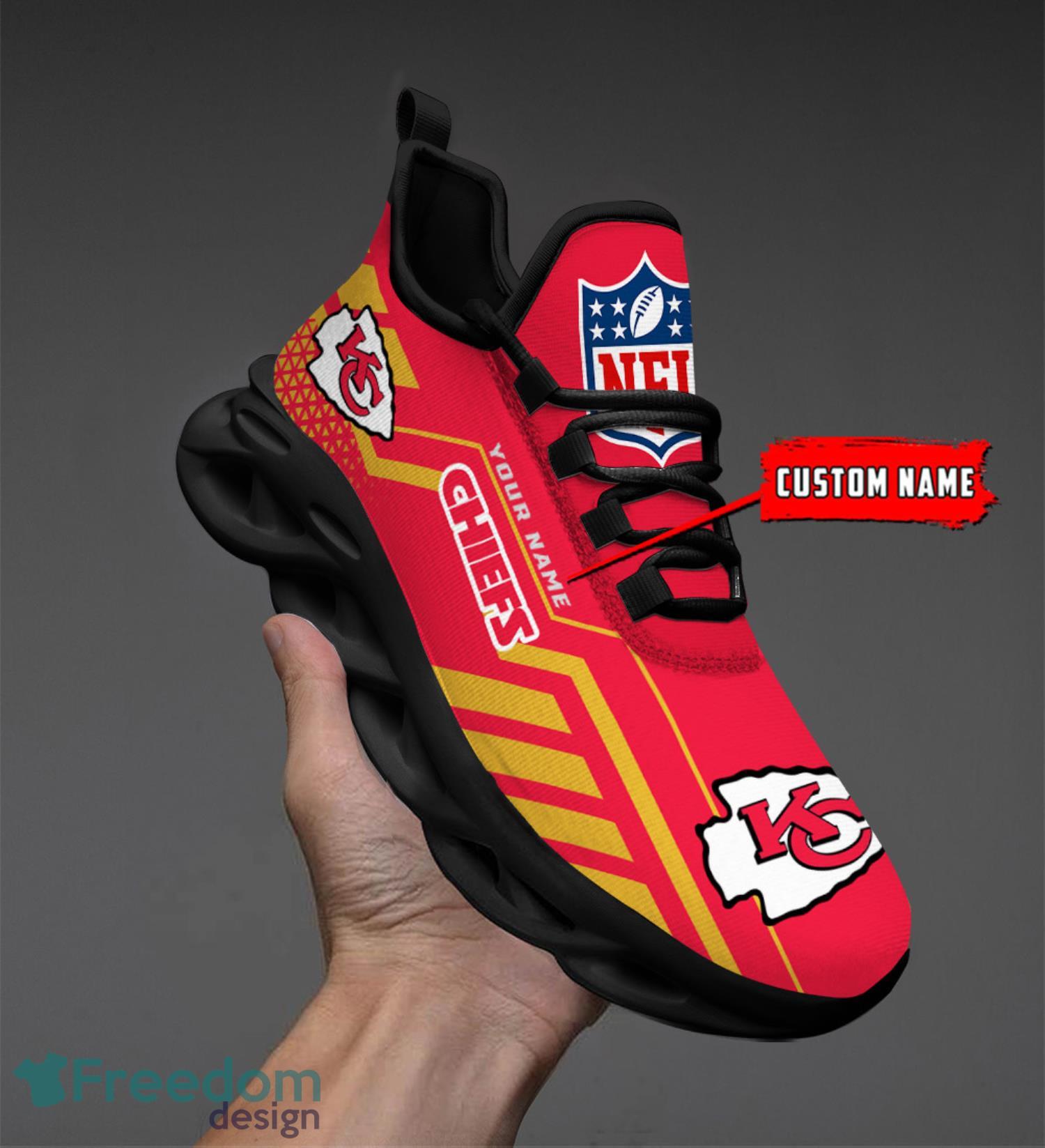 Kansas City Chiefs Custom Name Personalized Red Max Soul Sneakers