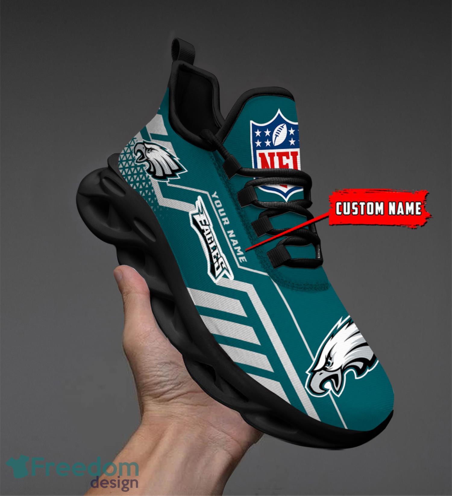 Philadelphia Eagles Personalized Name NFL Max Soul Shoes Men And