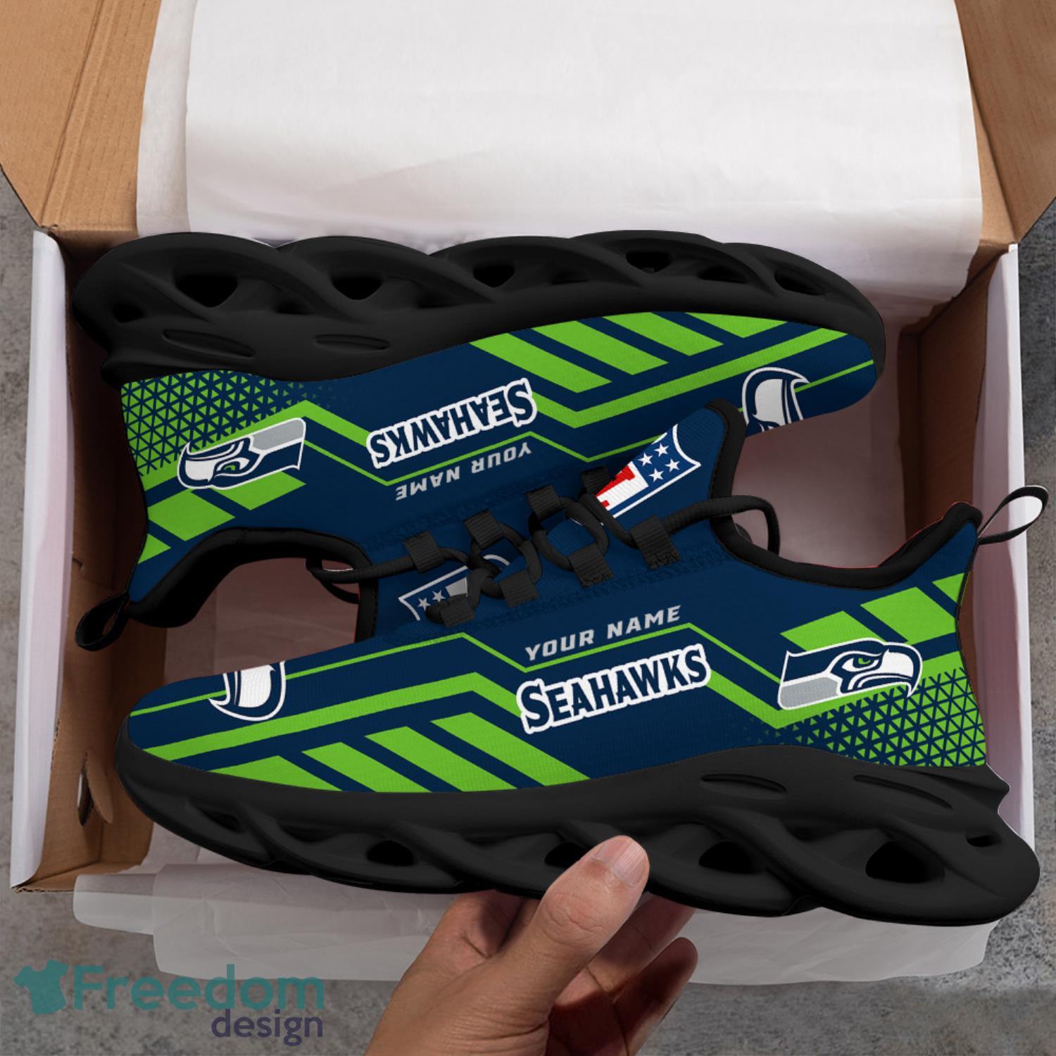 Seattle Seahawks Sport Sneakers NFL Max Soul Shoes - Banantees