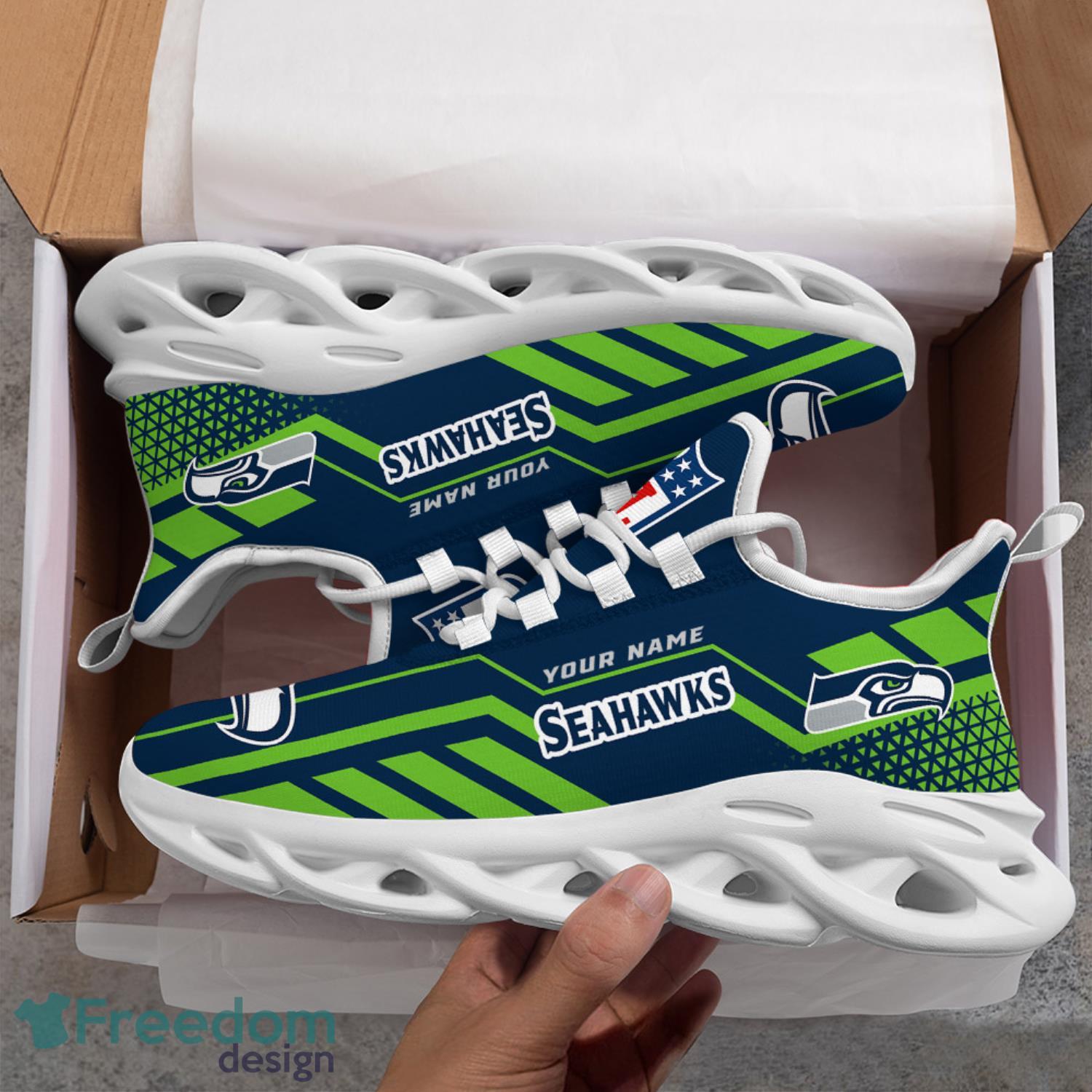 Seattle Seahawks Sport Sneakers NFL Max Soul Shoes - Banantees