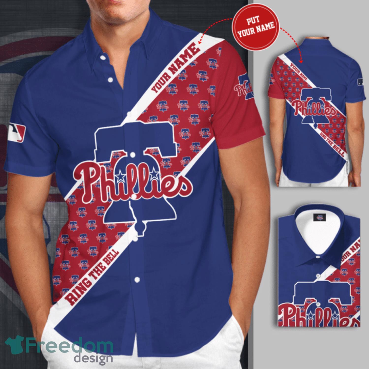 Custom Name Philadelphia Phillies Ring The Bell All Over Print 3D Hawaiian  Summer Aloha Beach Shirt - Freedomdesign