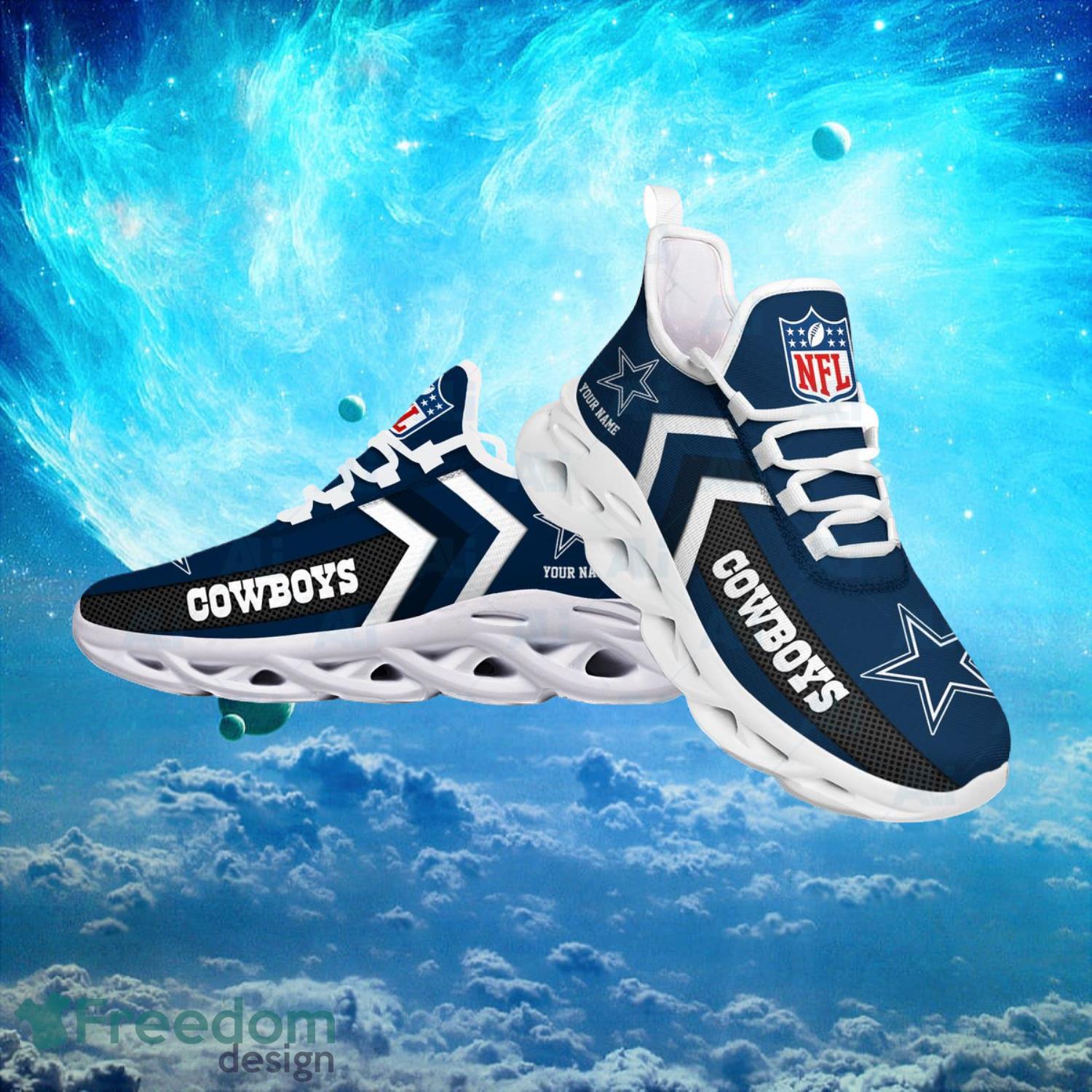 Dallas Cowboys NFL Logo Fans Custom Name Max Soul Shoes Product Photo 2