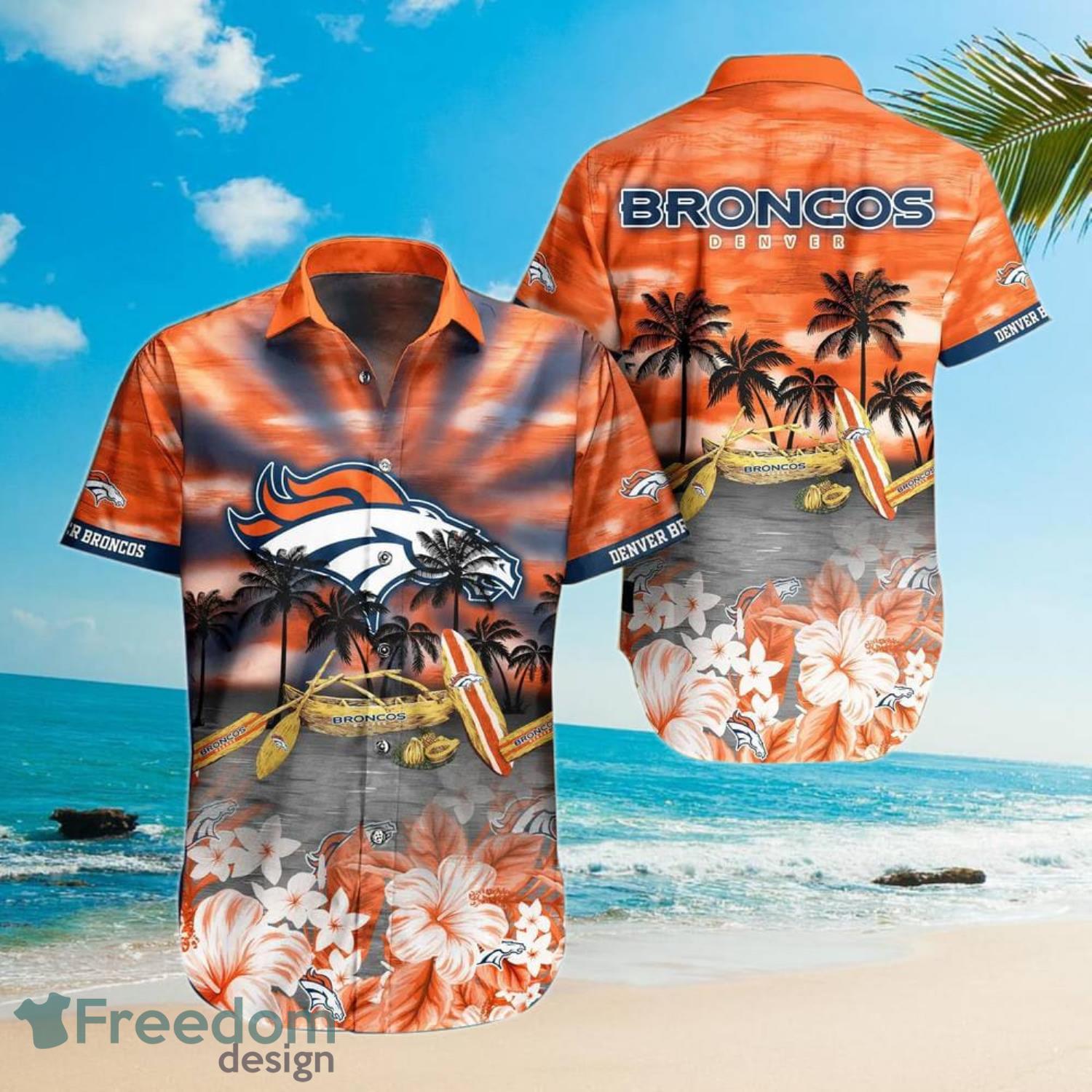 Denver Broncos Summer Beach Shirt and Shorts Full Over Print - Freedomdesign