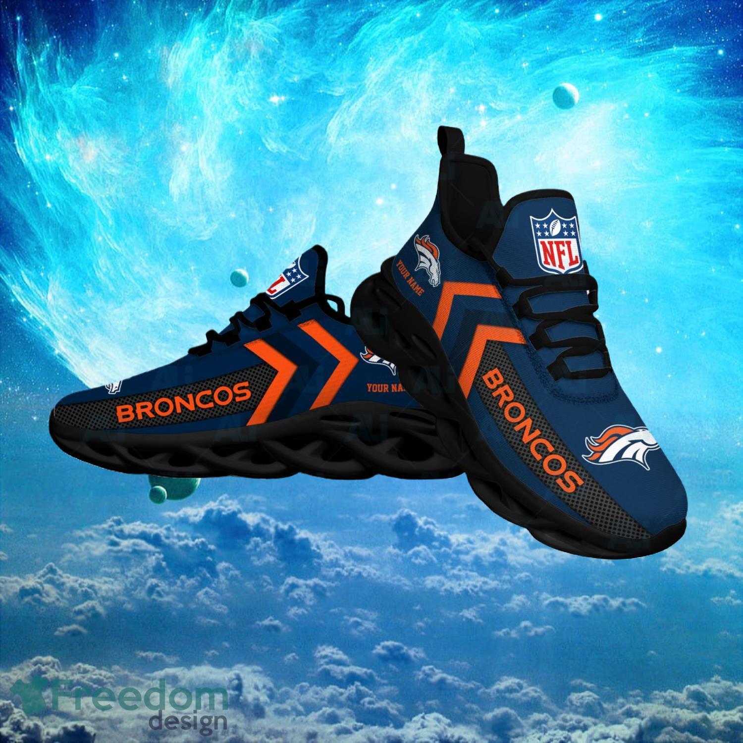 Denver Broncos NFL Logo Fans Custom Name Max Soul Shoes Product Photo 1