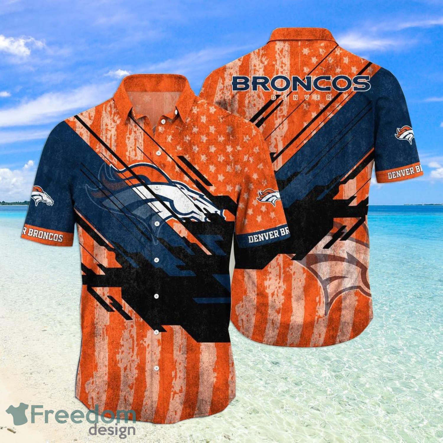 4th Of July Denver Broncos NFL Graphic American Flag Printed Hawaiian Shirt