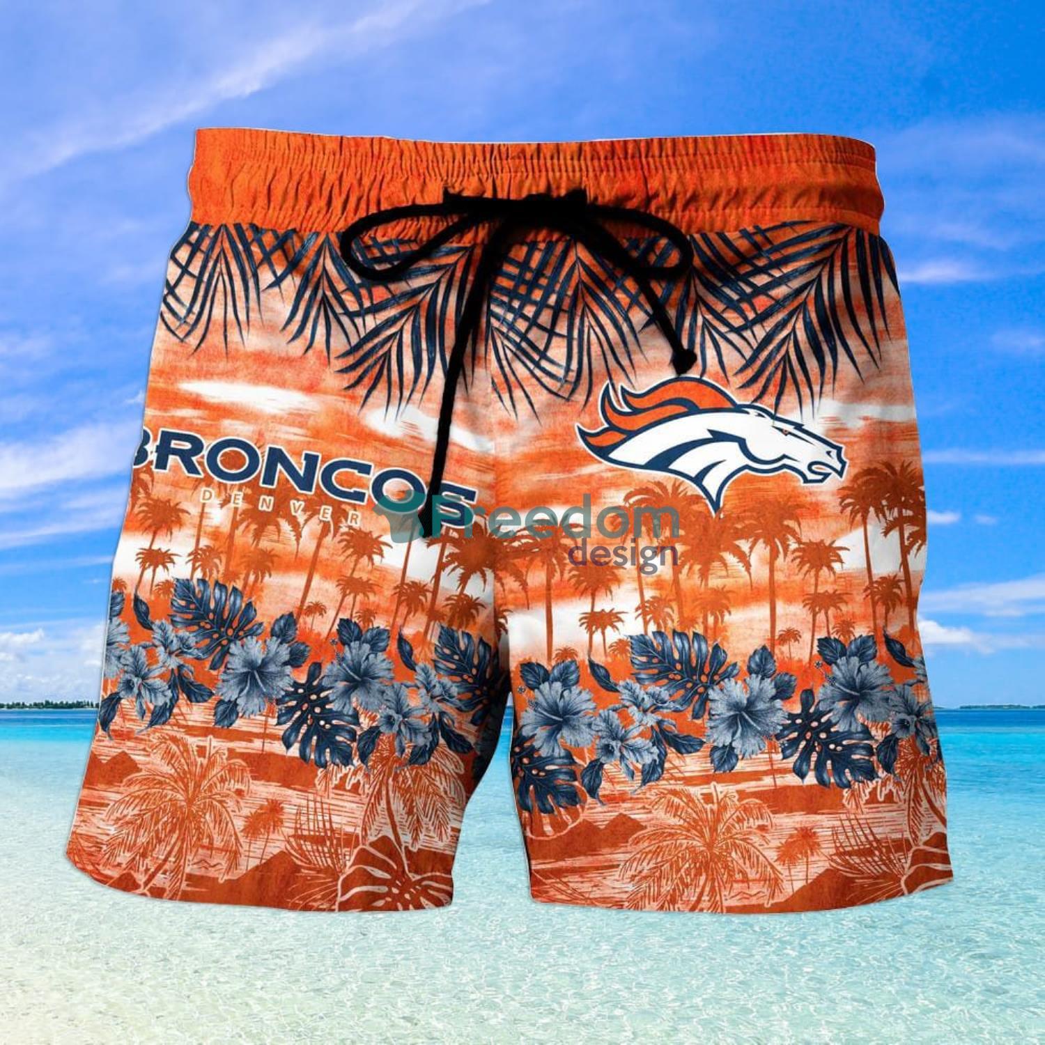 Denver Broncos NFL And Flowers Short Sleeves Hawaiian Shirt