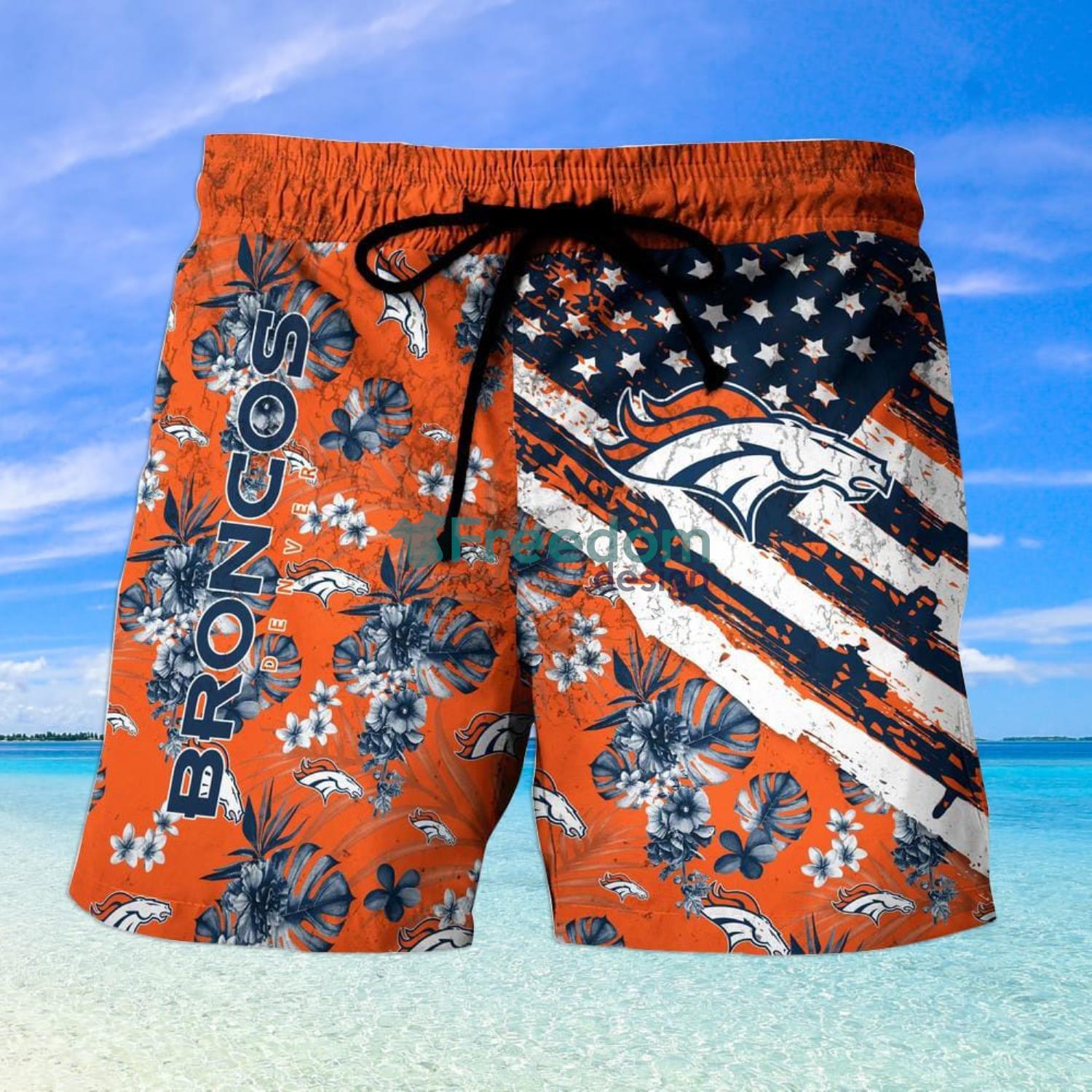 4th Of July Denver Broncos NFL Graphic American Flag Printed Hawaiian Shirt