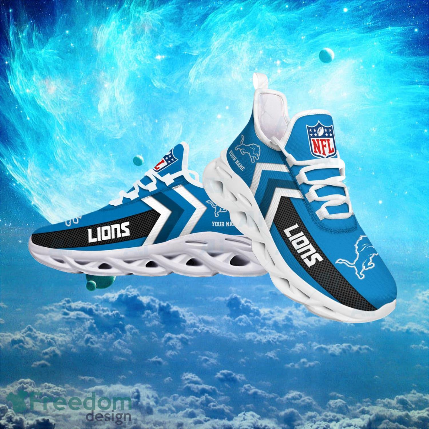 Detroit Lions NFL Logo Fans Custom Name Max Soul Shoes Product Photo 2