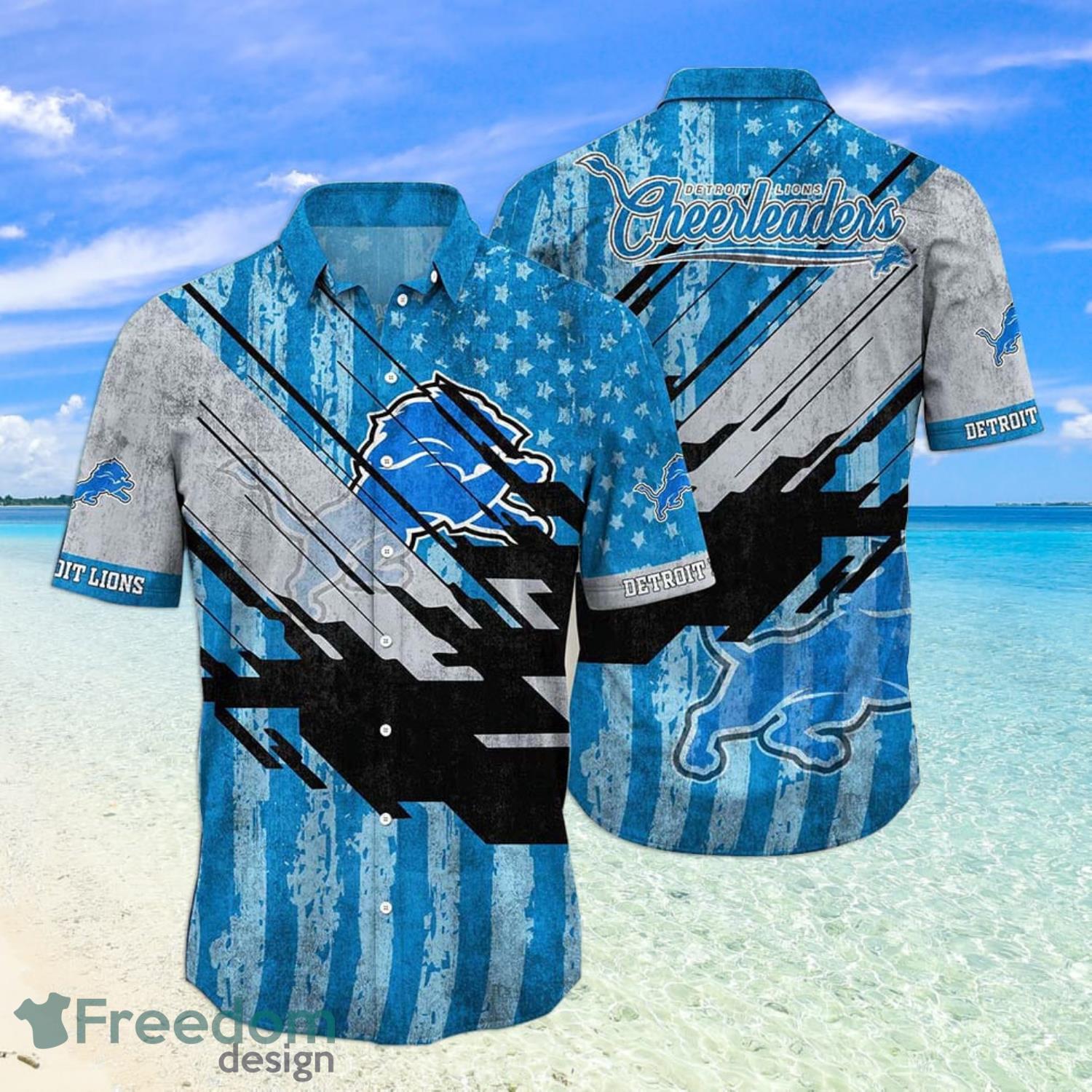 Detroit Lions NFL Vintage US Flag Hawaiian Shirt And Shorts