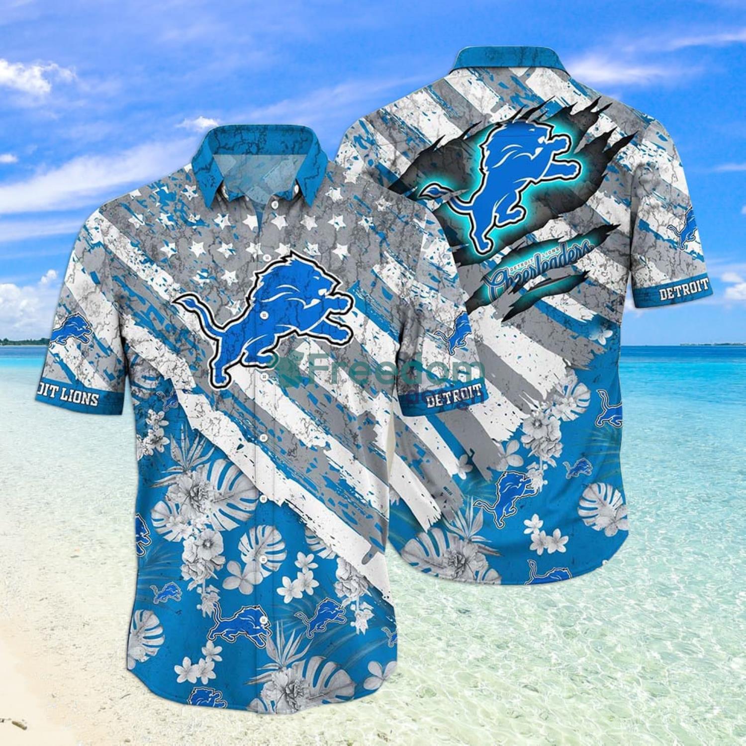 Personalized Chicago Bears Tropical Floral America Flag Aloha Summer  Hawaiian Shirt