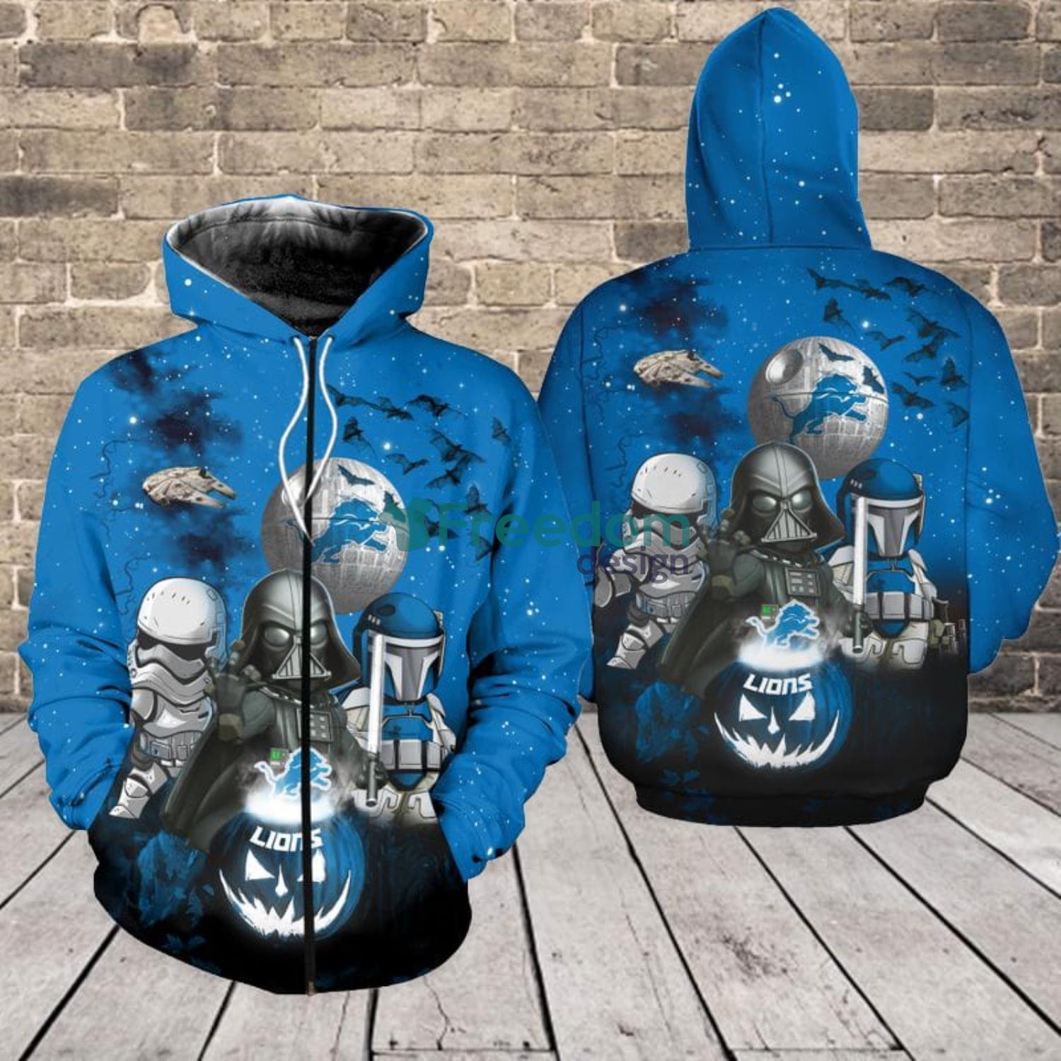 Detroit Lions Star Wars 3D Hoodie Zip Hoodie - Freedomdesign