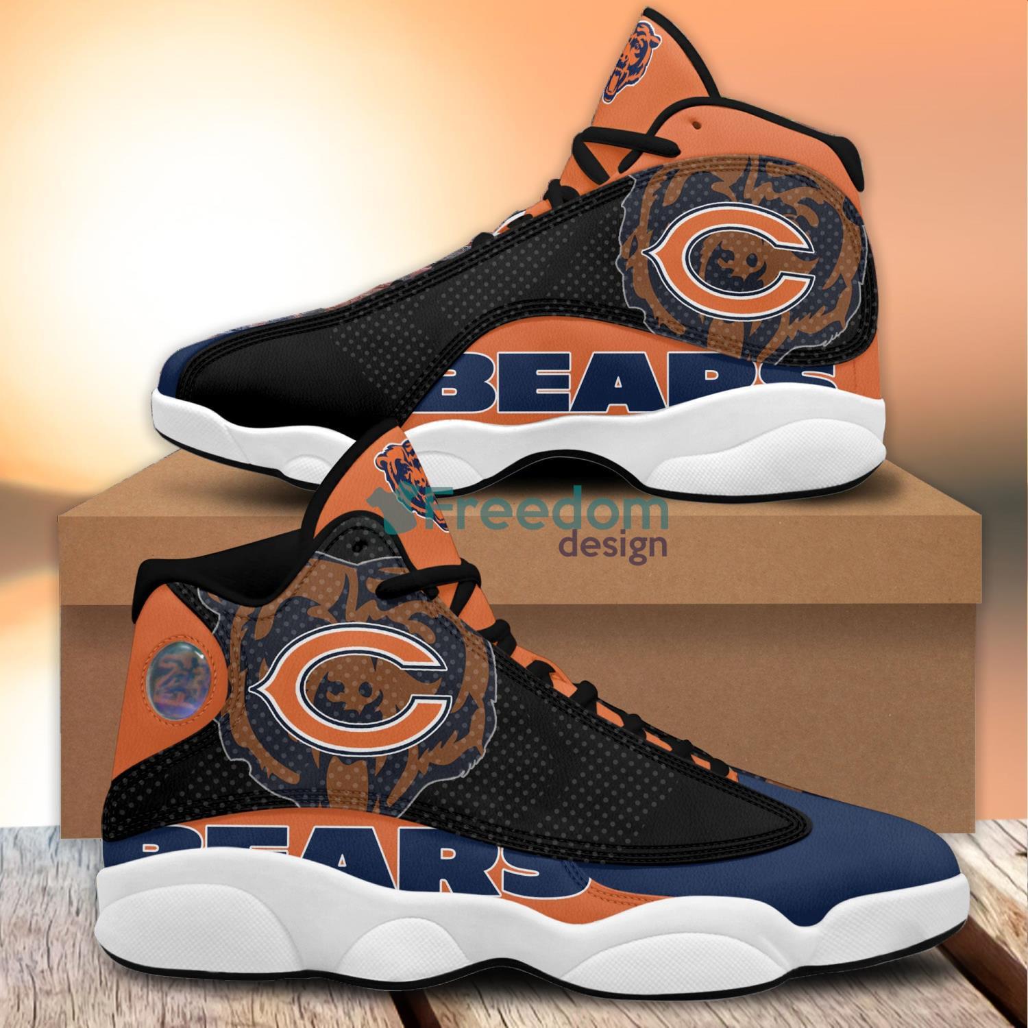 Chicago Bears Football Team Style Custom Name Air Jordan 13 Sneaker -  Freedomdesign