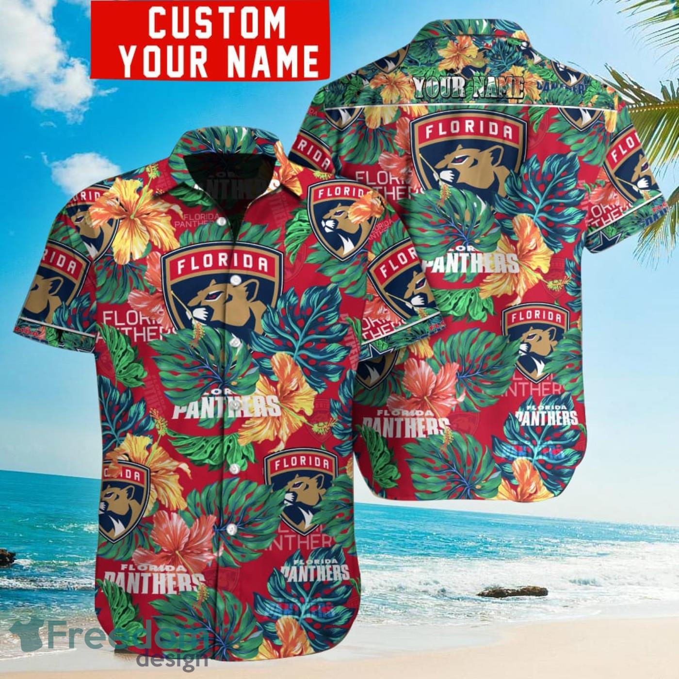 Chicago Cubs Tropical Floral Custom Name Aloha Hawaiian Shirt
